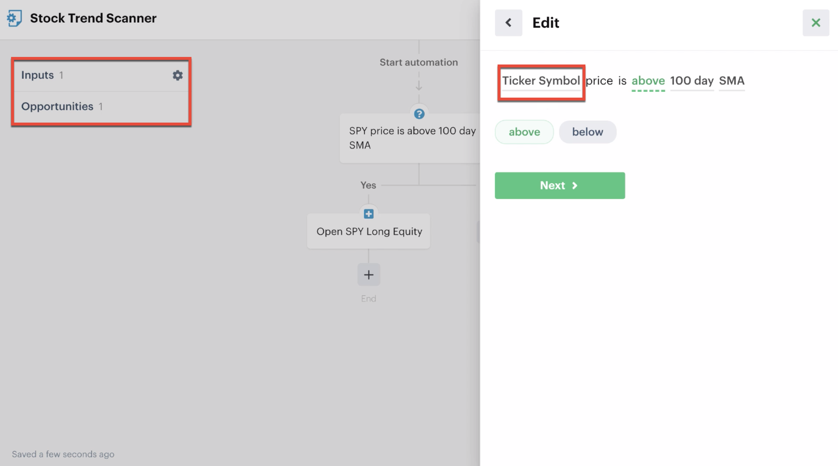 Custom input added to the decision recipe