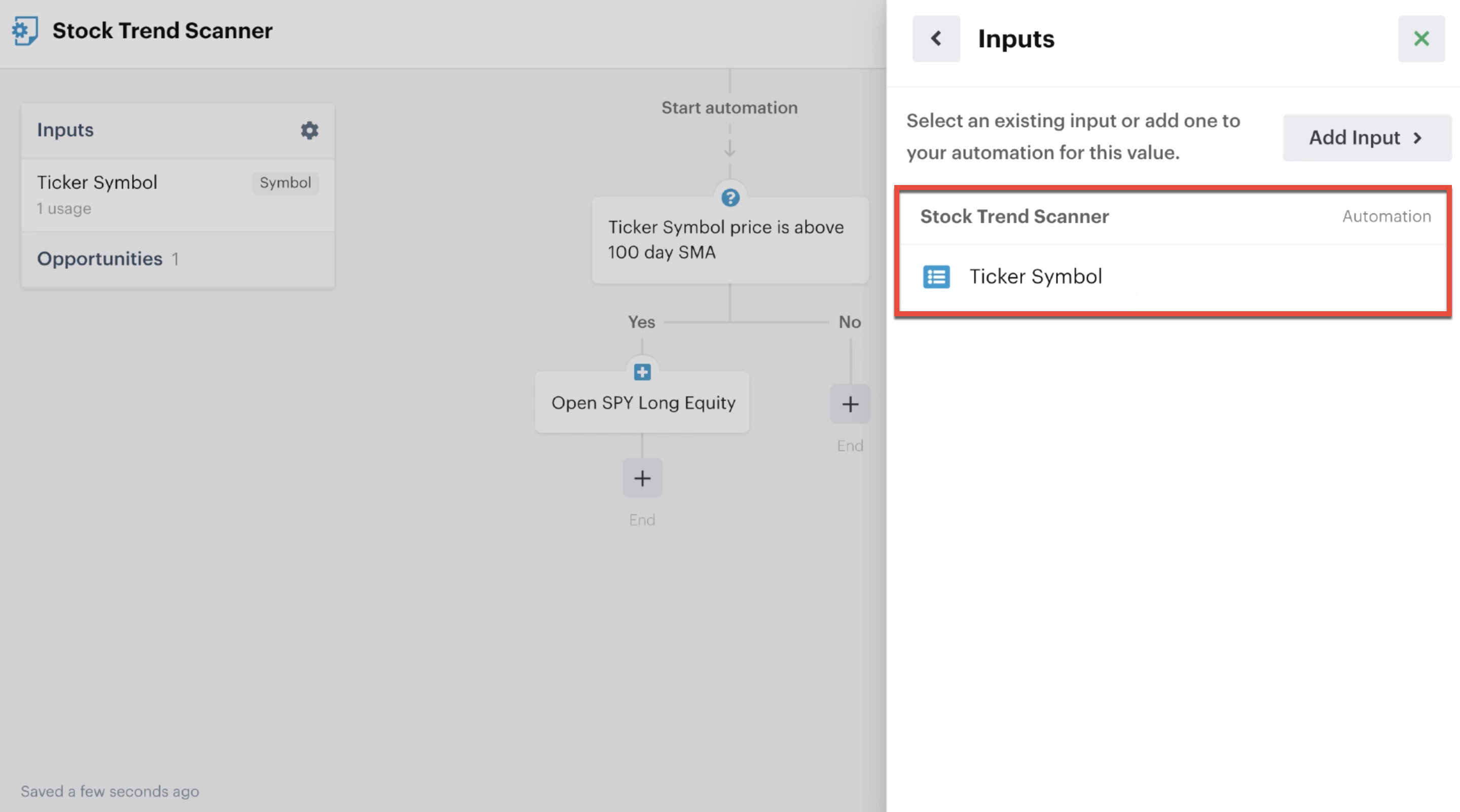 Reusing custom input throughout the automation editor