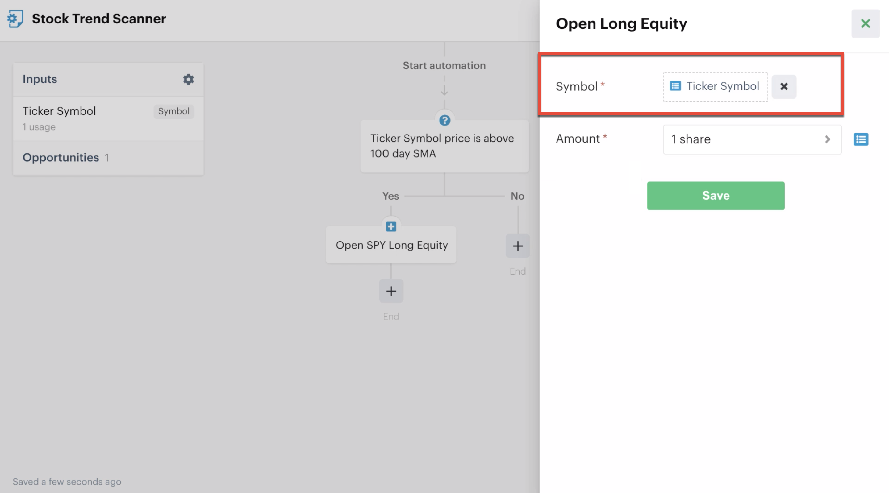 Custom input displayed in symbol field