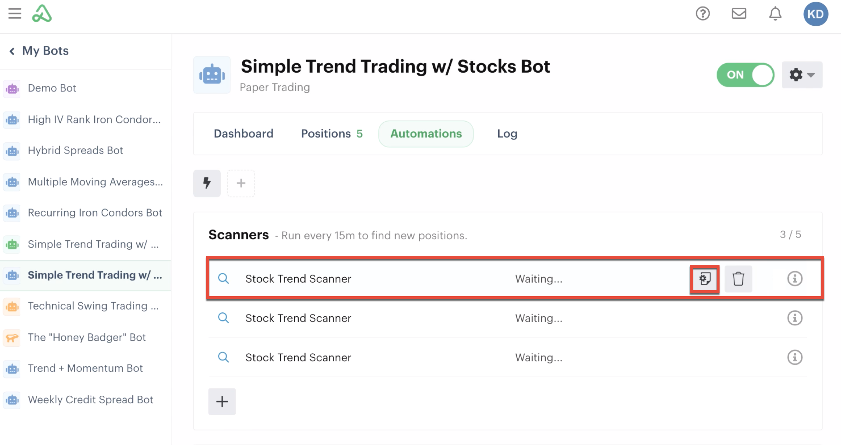 Edit a custom input in the automations tab
