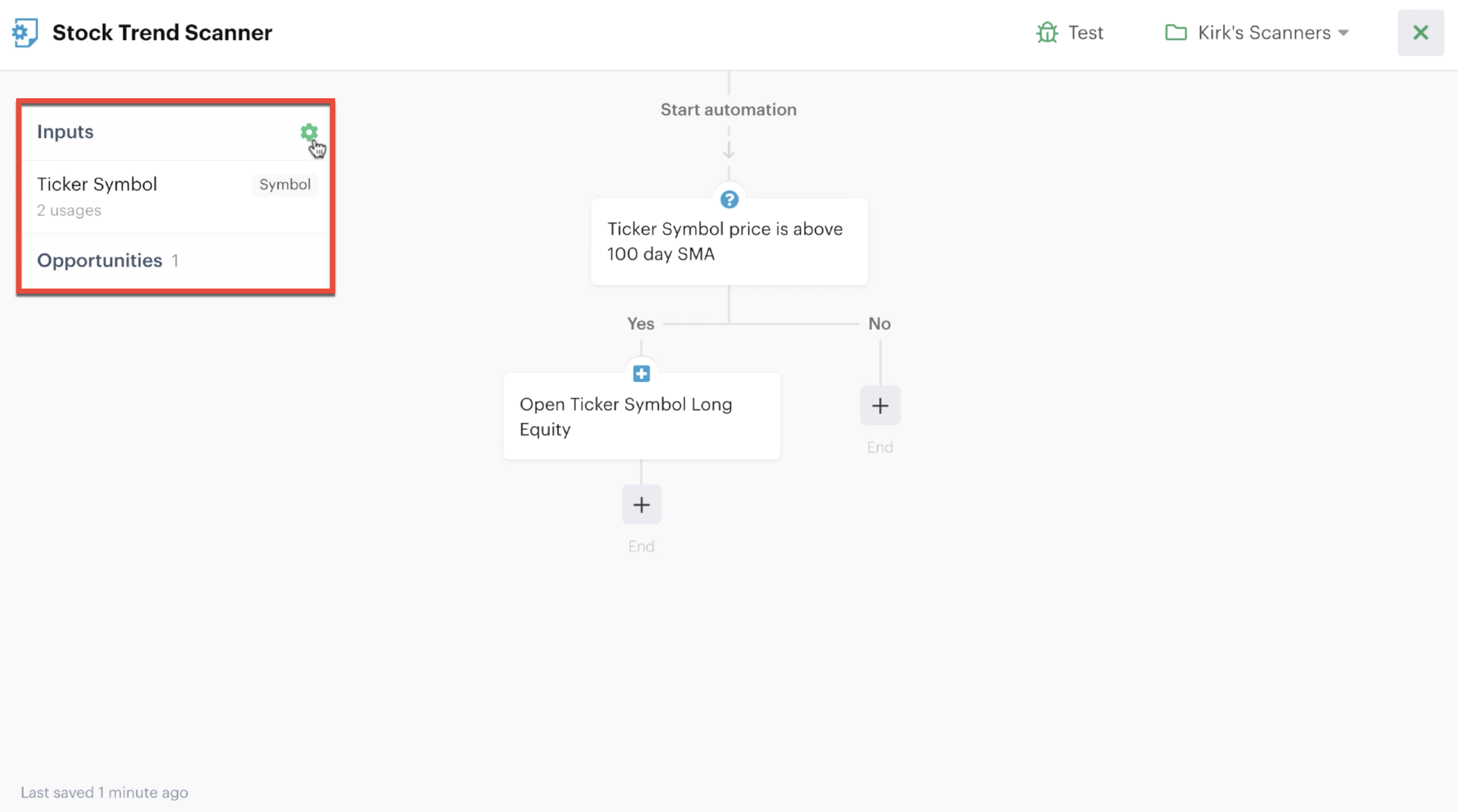 Custom input settings in automation editor