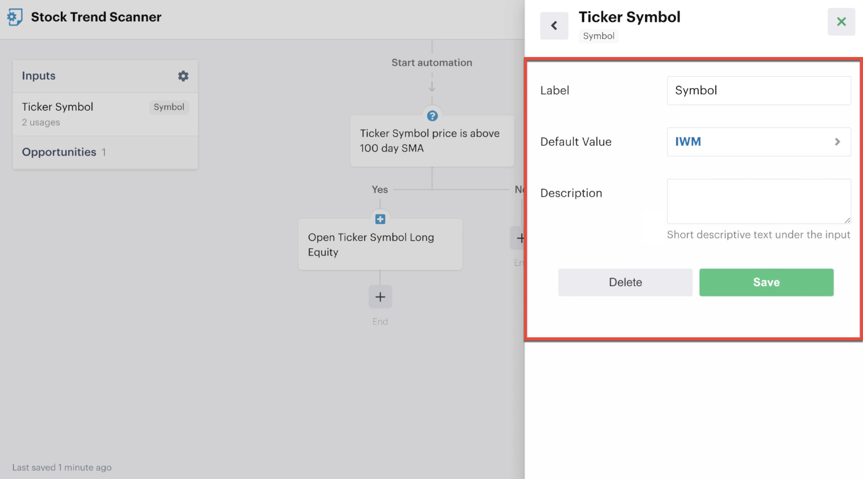 Custom input settings
