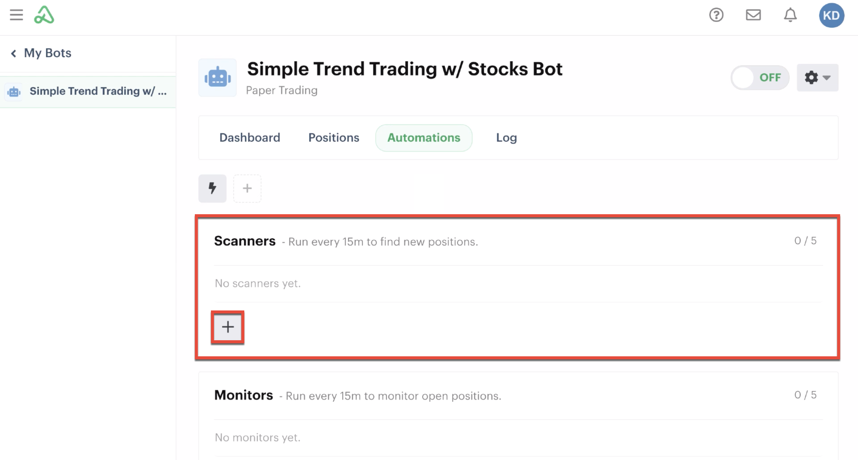 Adding a scanner automation