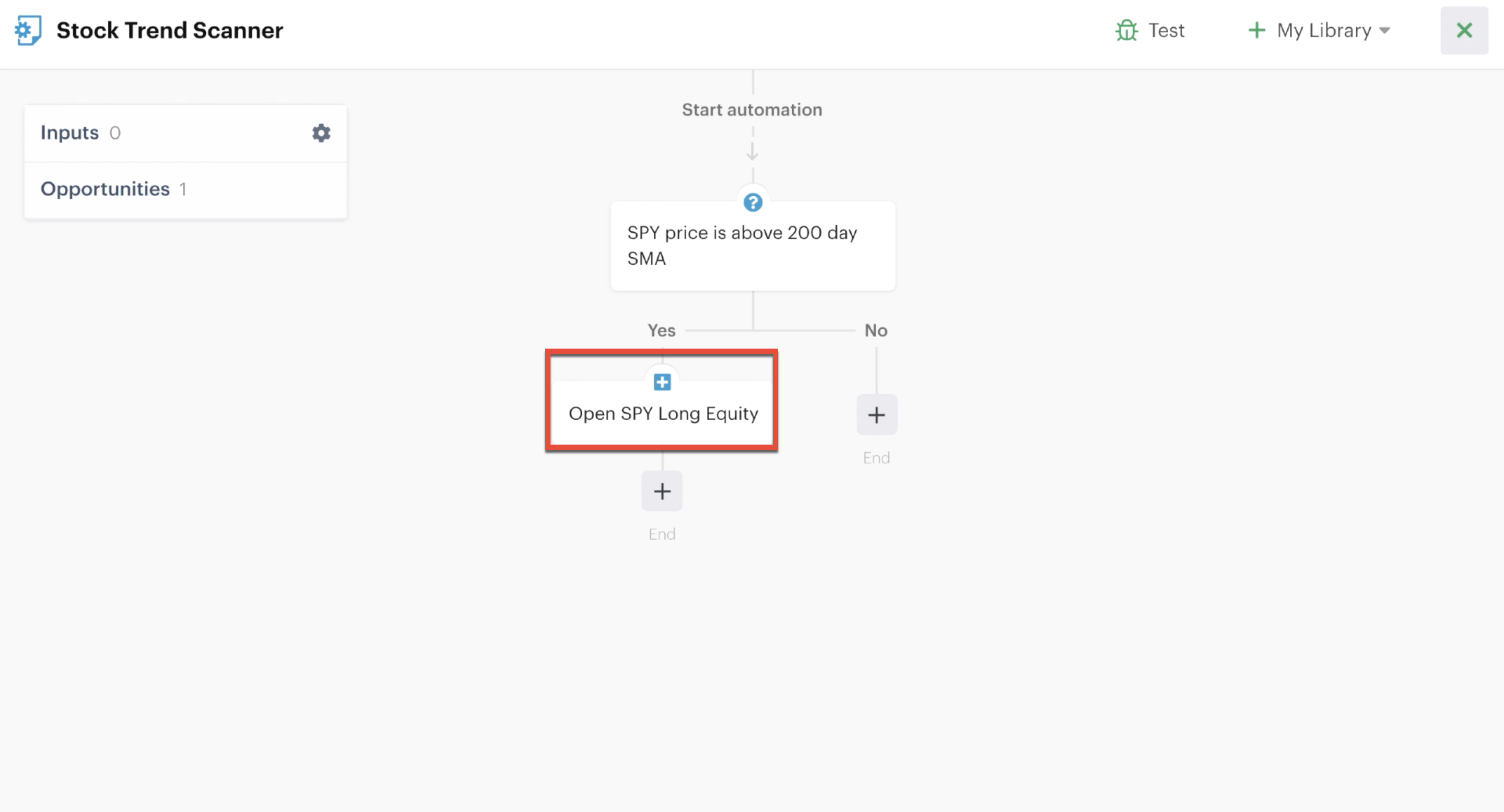Open position action added to the automation editor