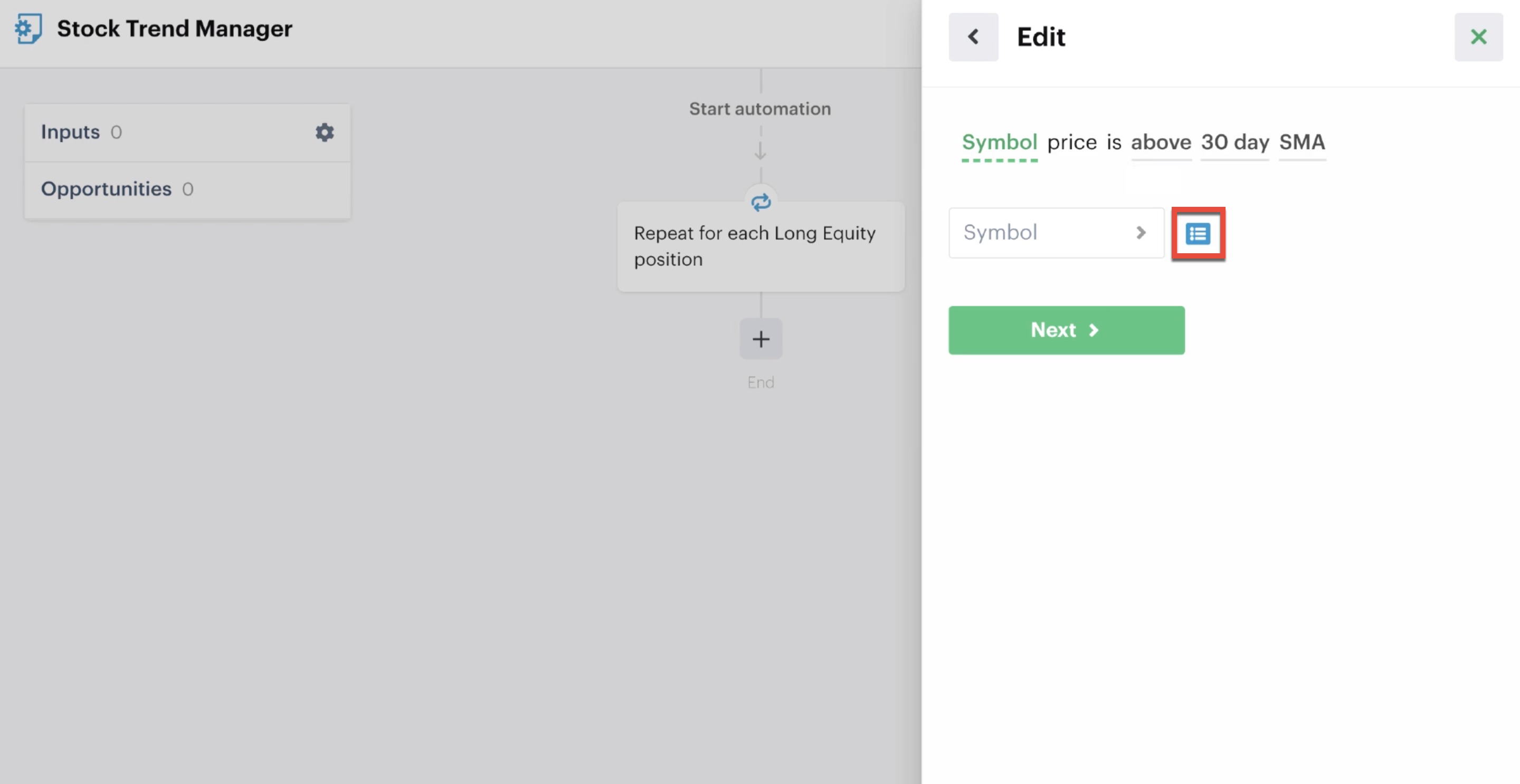 Custom input link