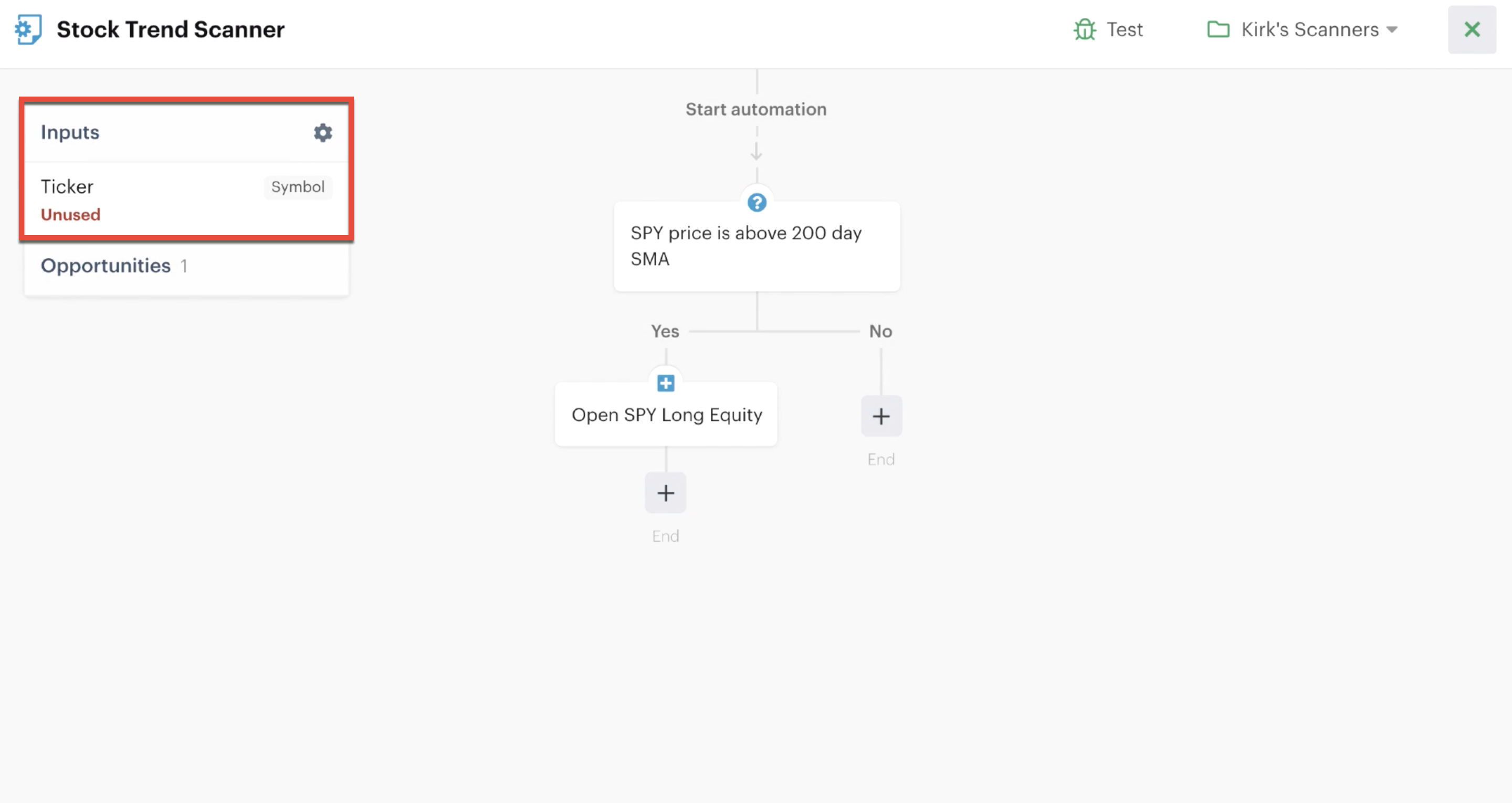 Custom input settings showing unused input