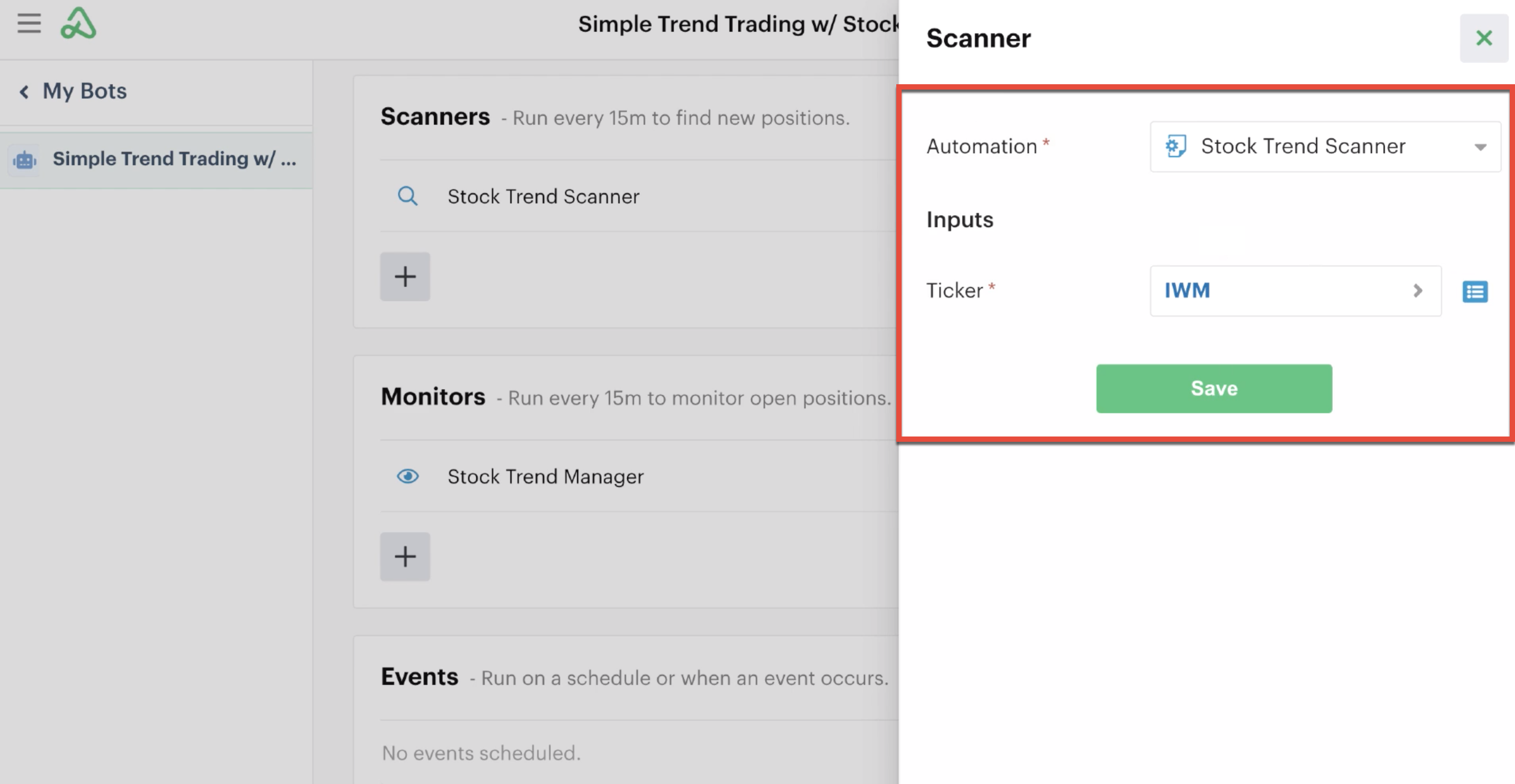 Custom input settings