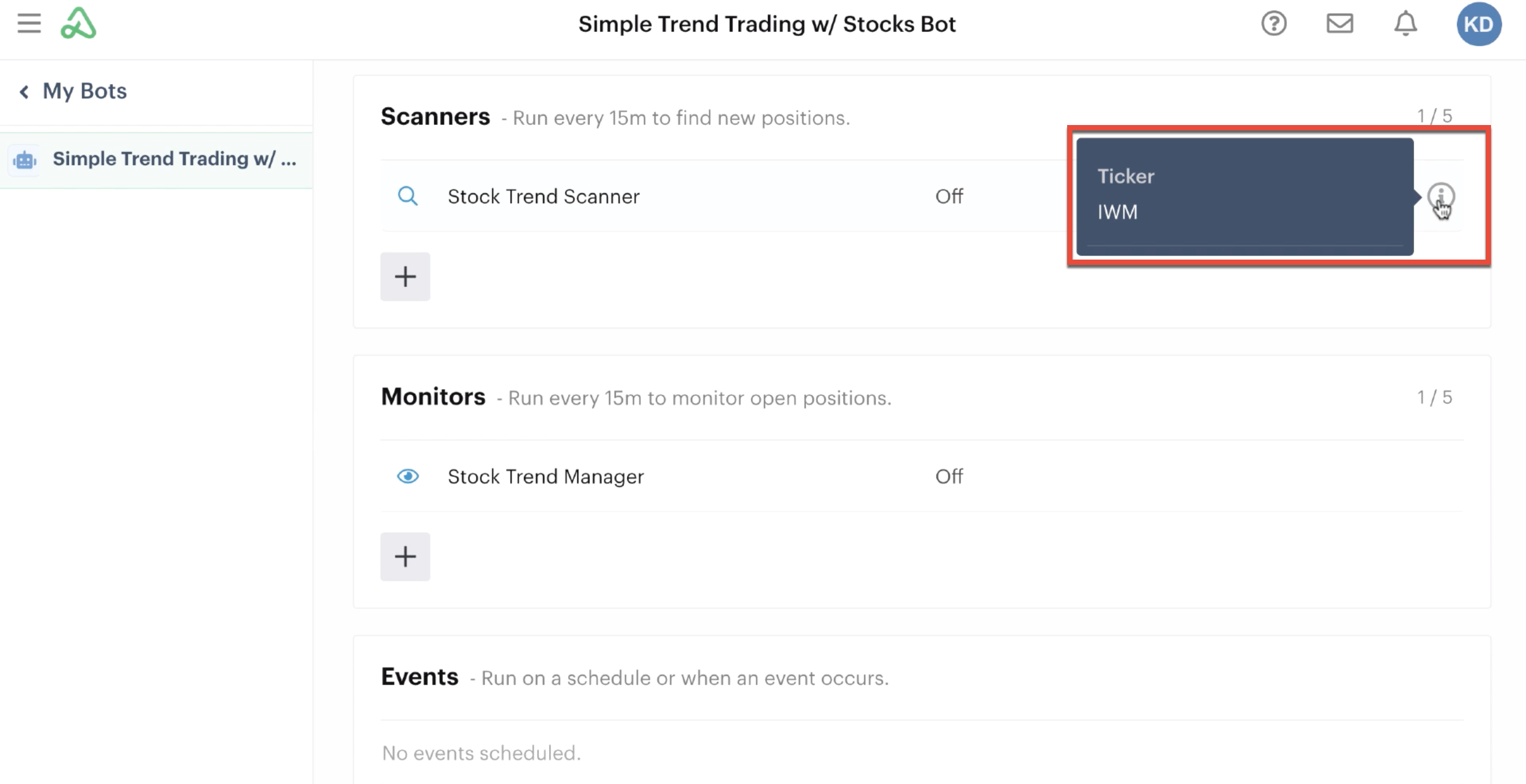 Icon displaying automation custom inputs