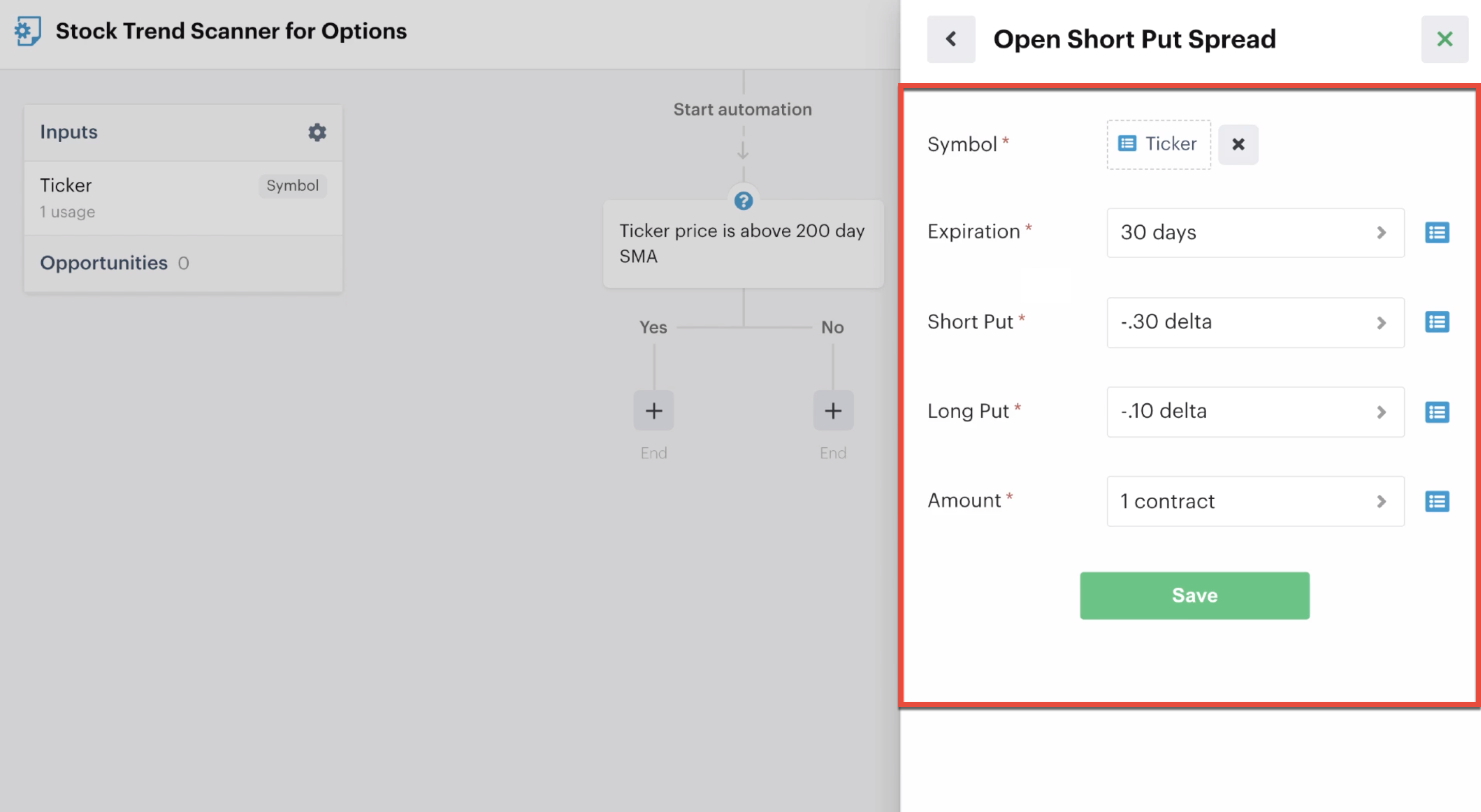 New options position details