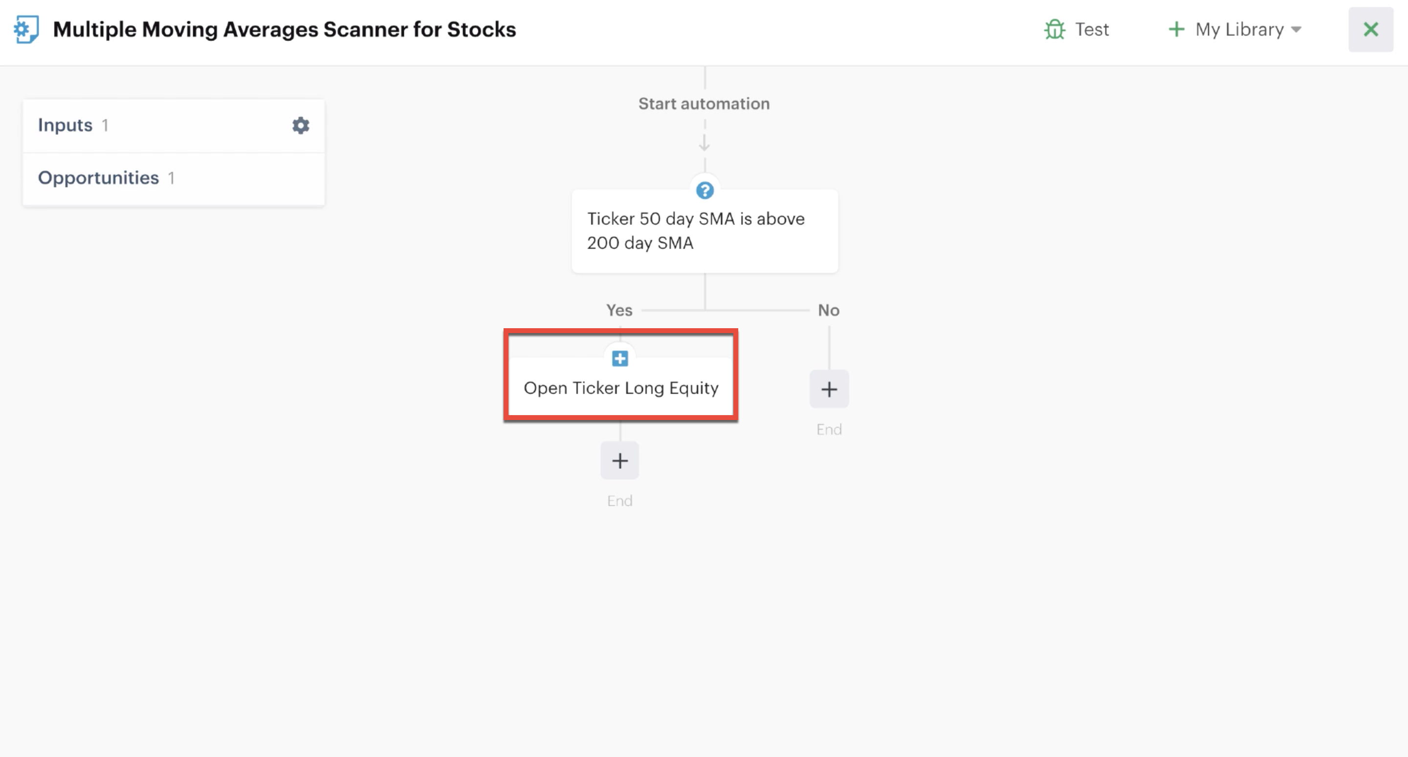 Open position action added to automation editor