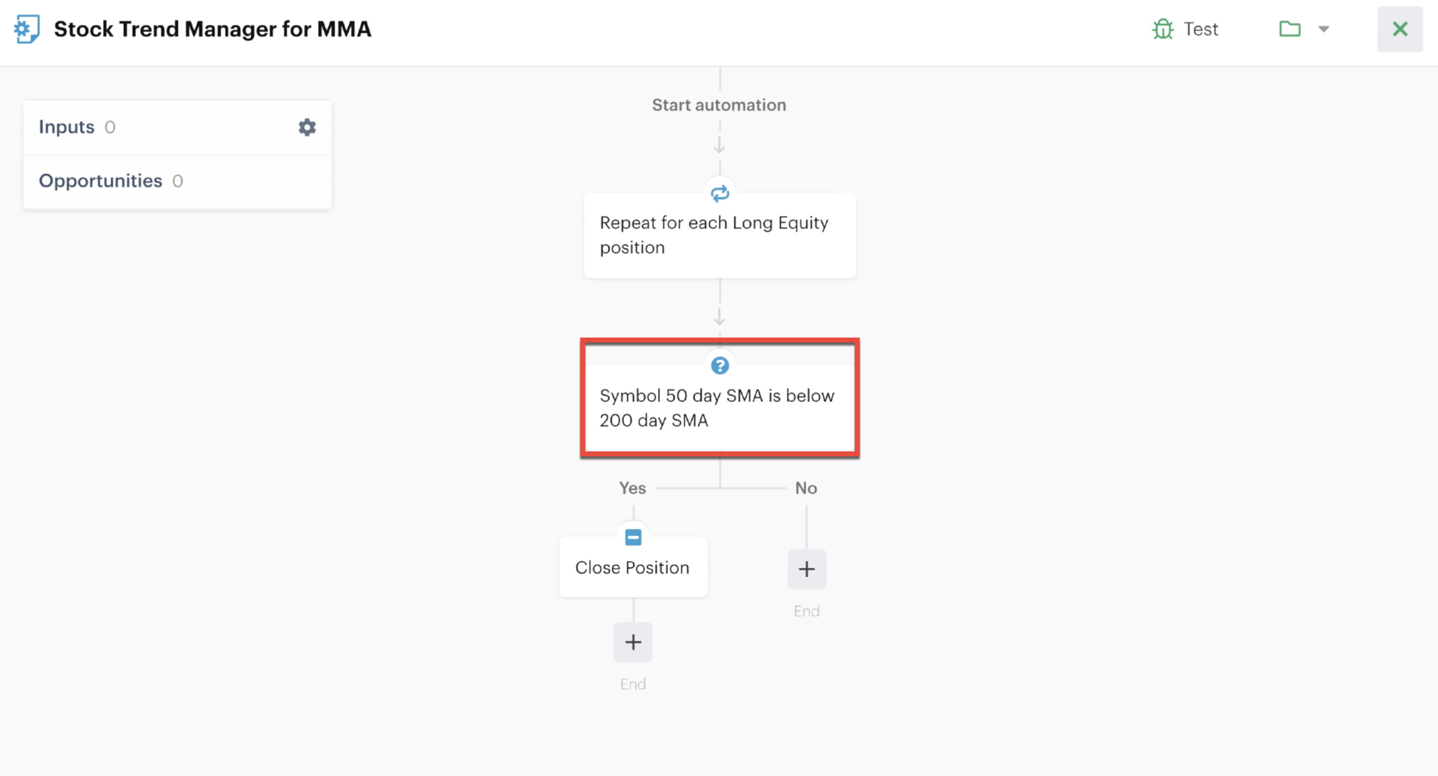 Edited decision recipe added to automation editor