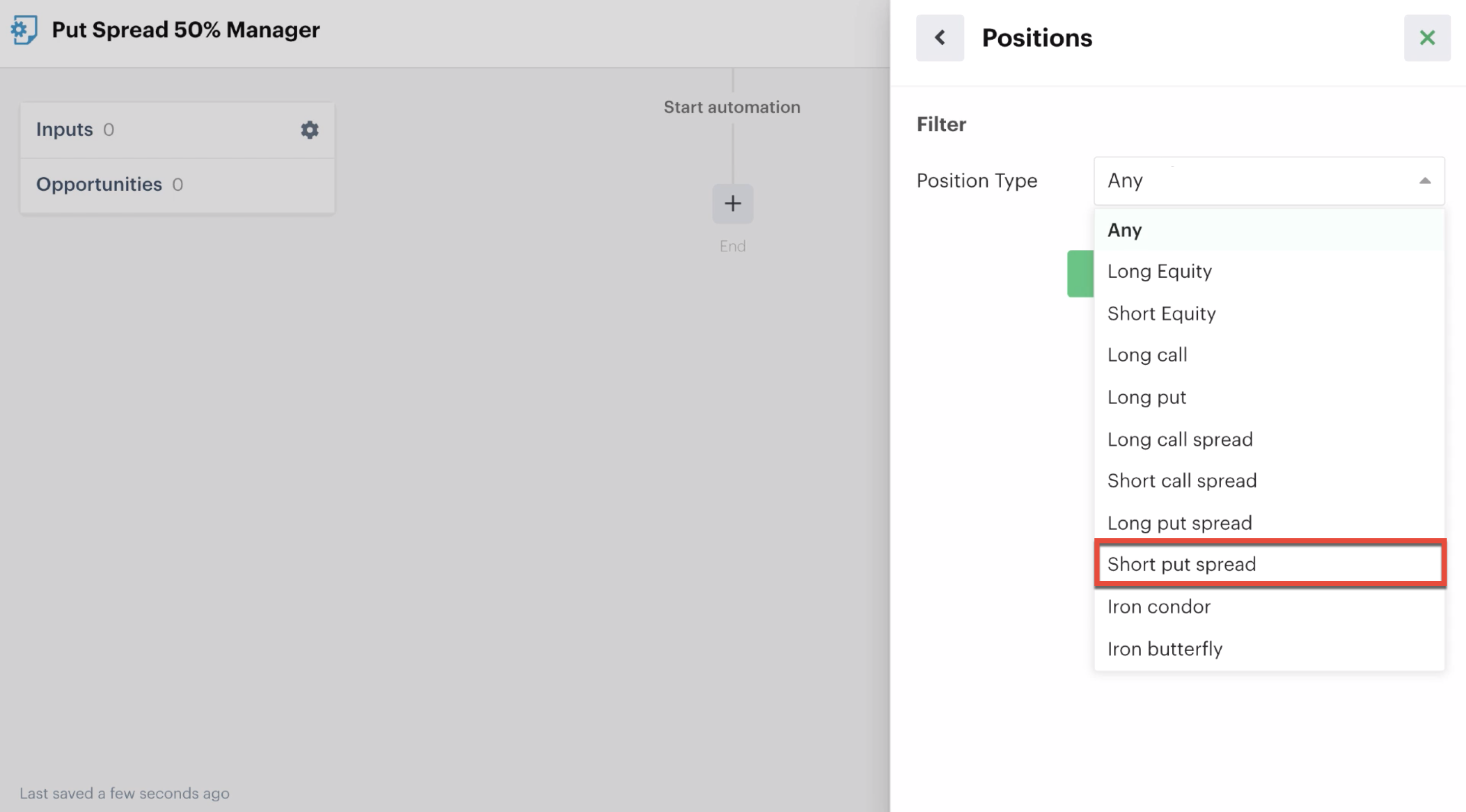Select position type for repeater action