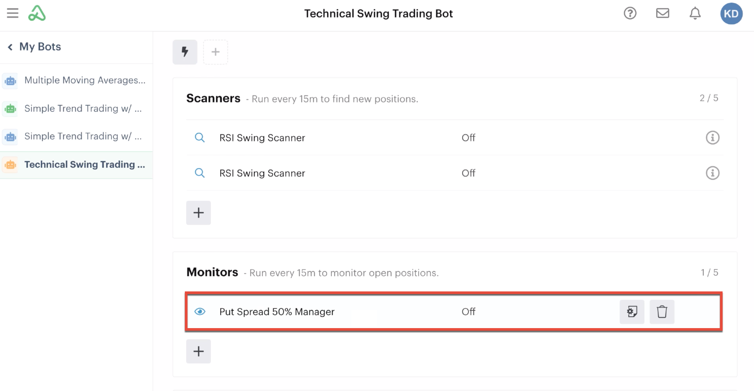 Monitor automation in the automations tab
