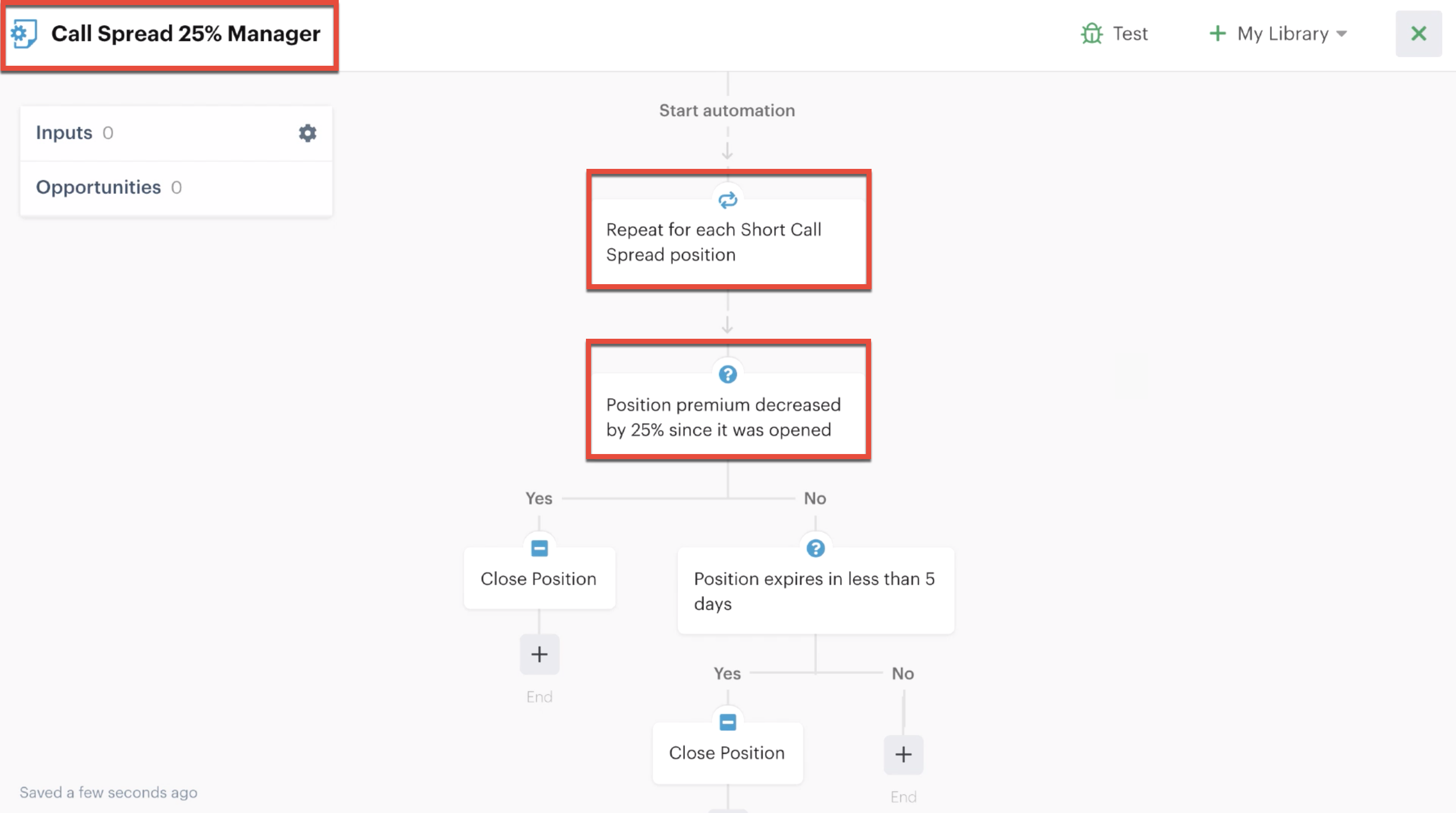 New monitor automation using a copy, with changes to title and actions