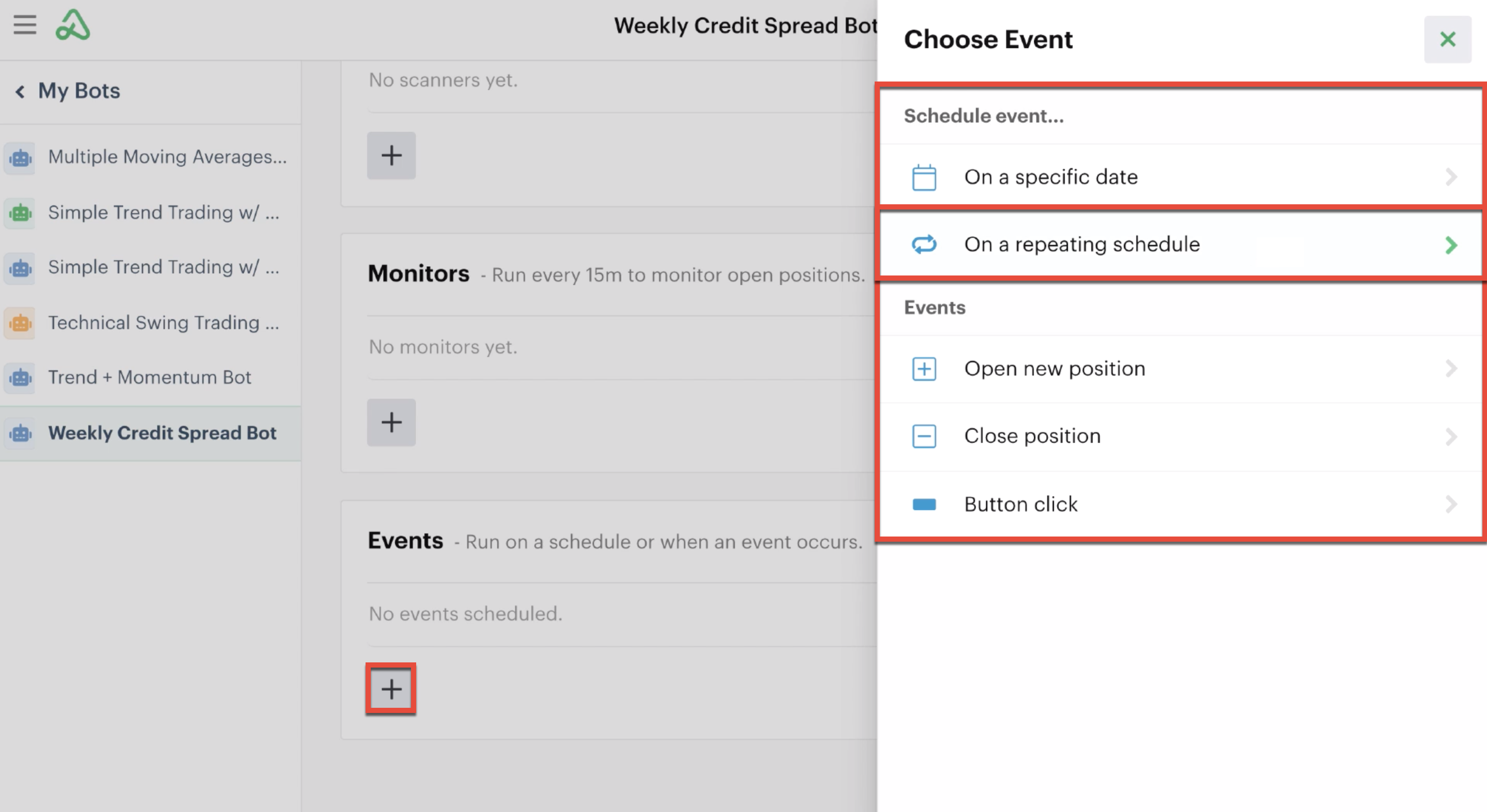 Add an repeating schedule event automation