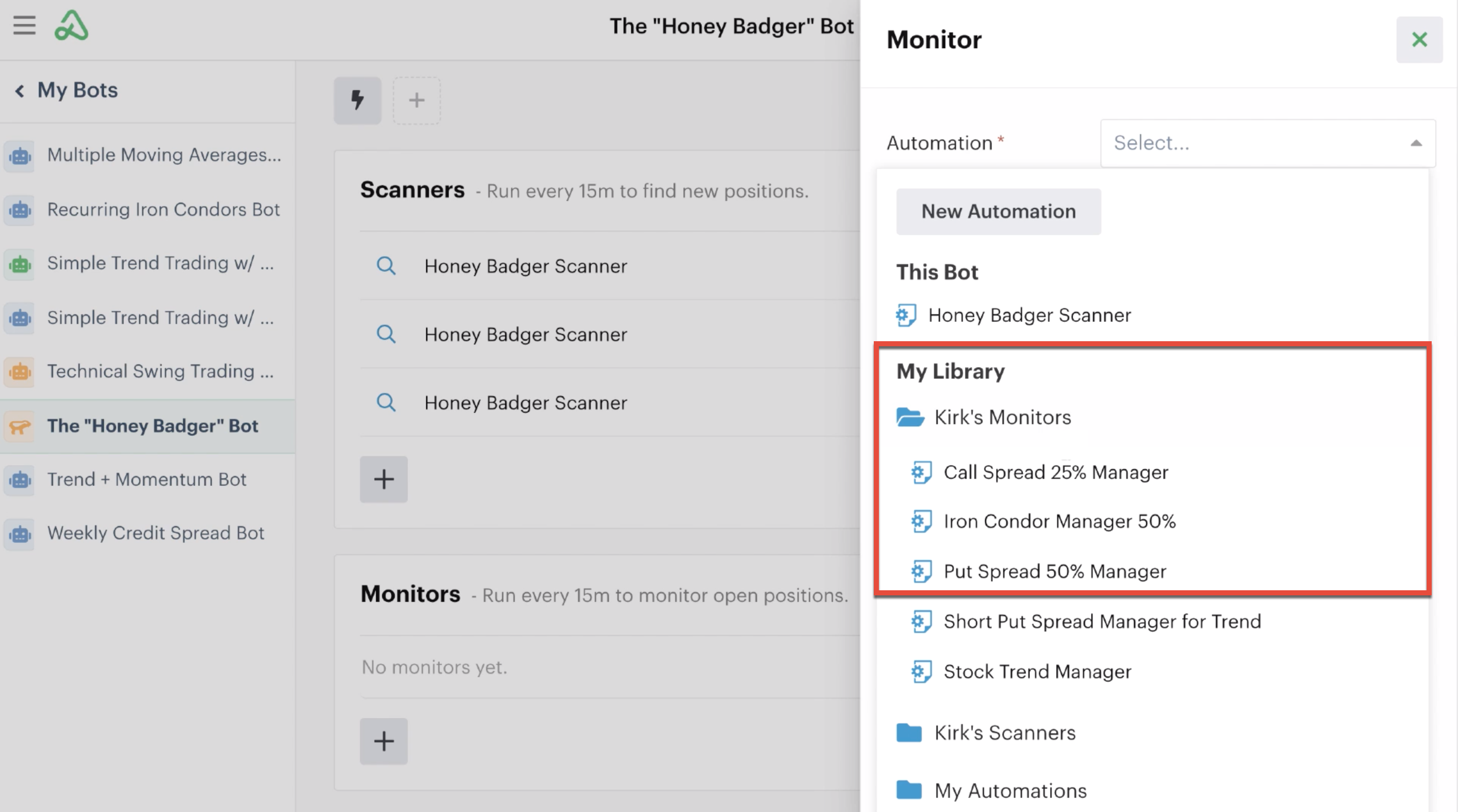 Adding multiple monitor automations