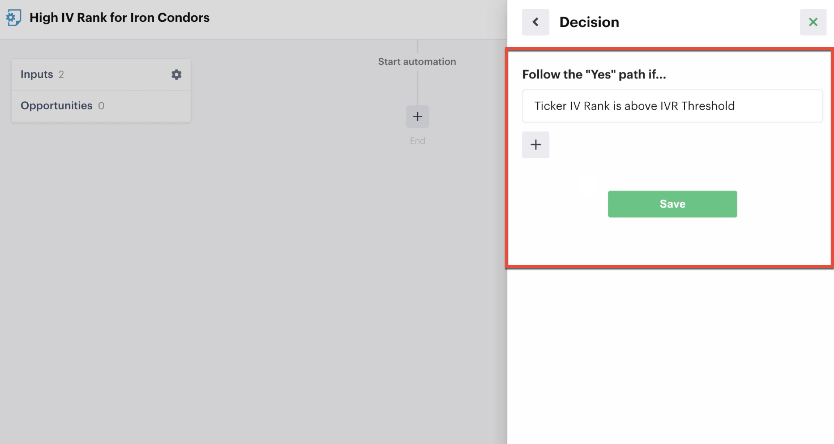 Decision action details