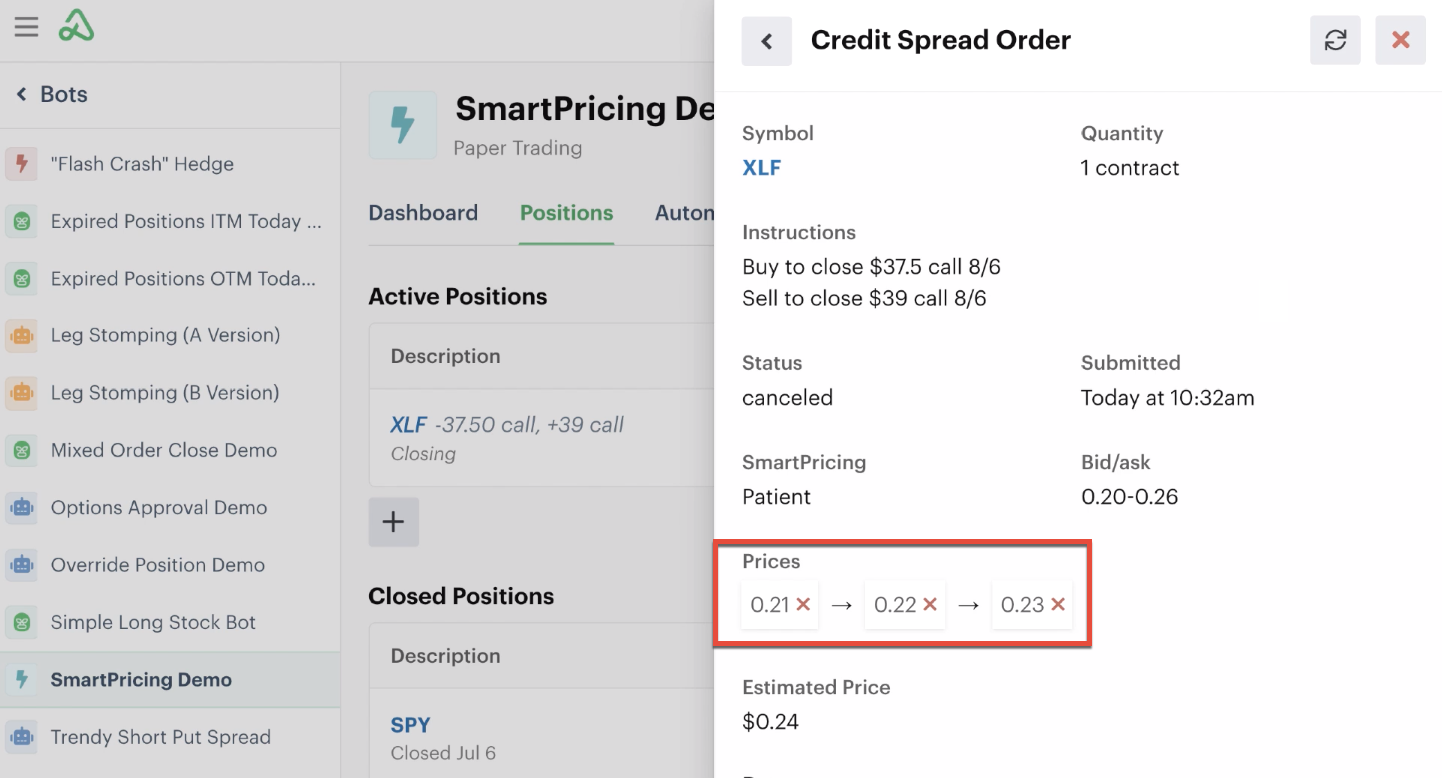 Unfilled orders