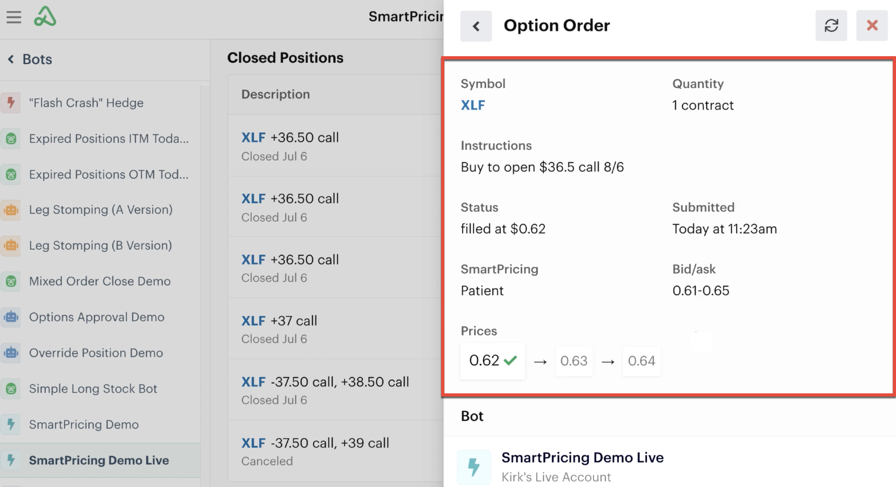 Order details
