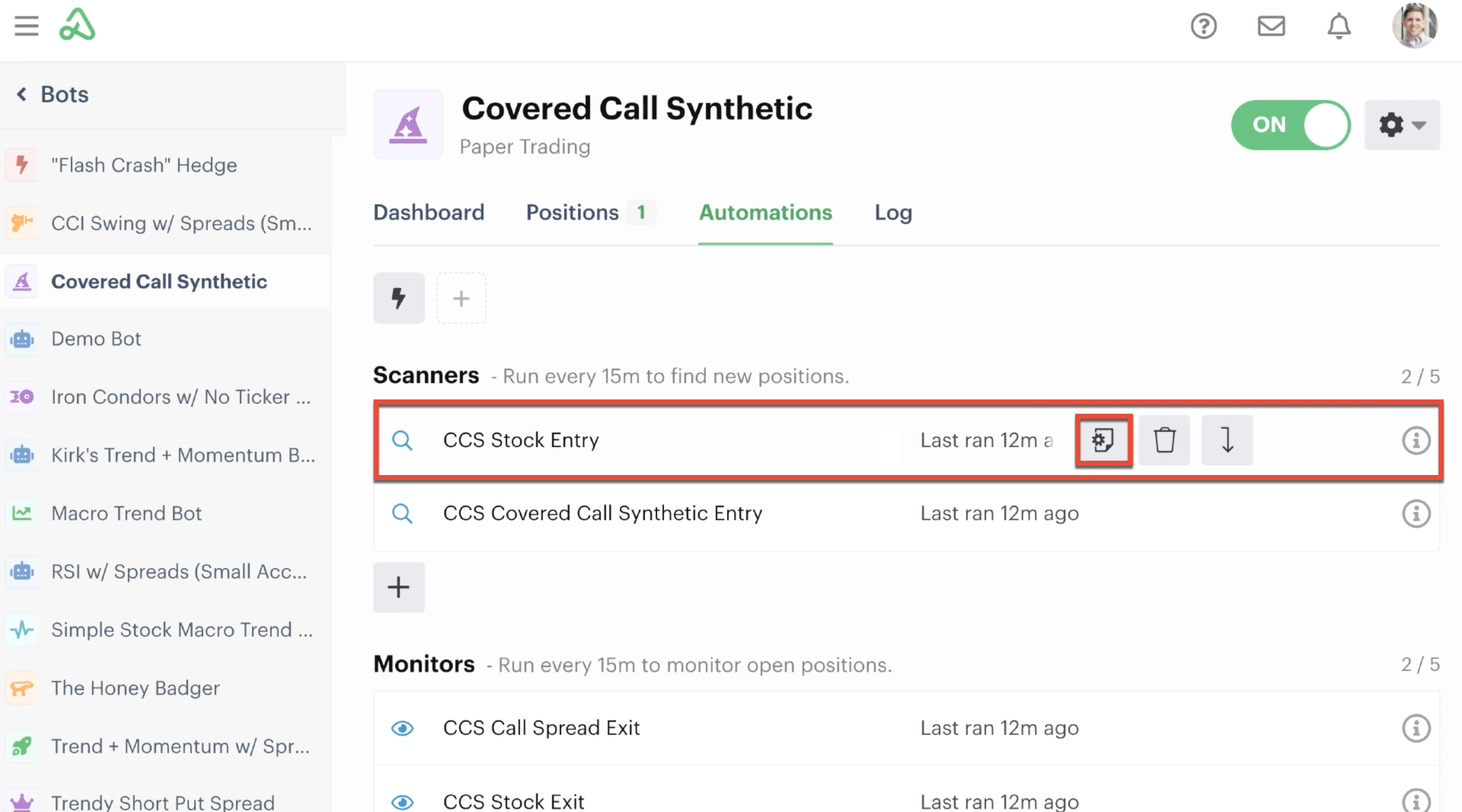 Automations tab