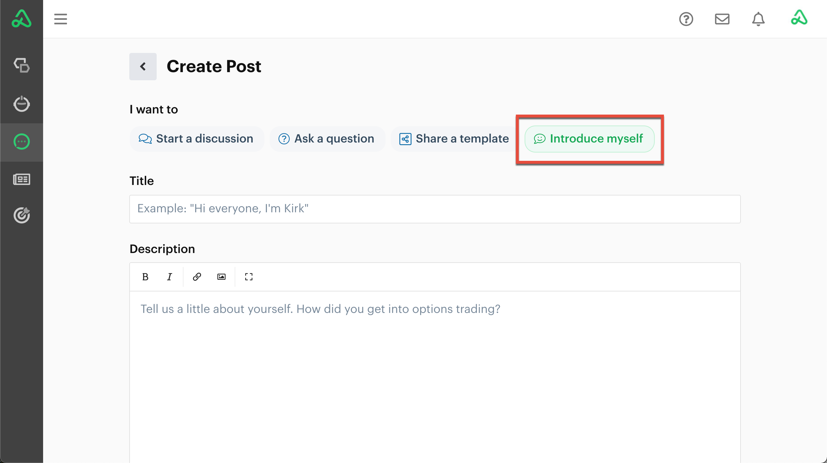 Create post - Introduce myself