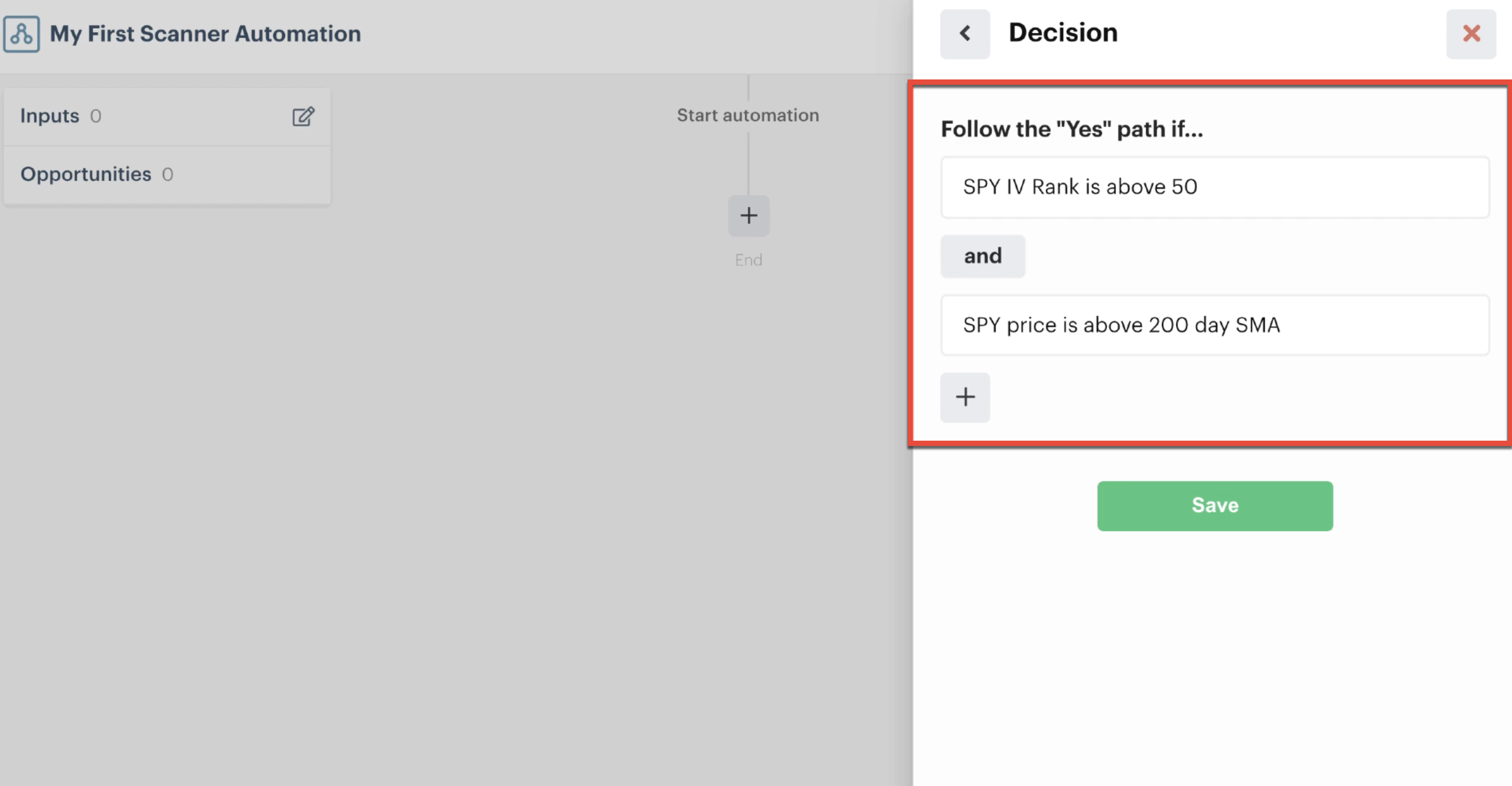 Grouped decision recipes