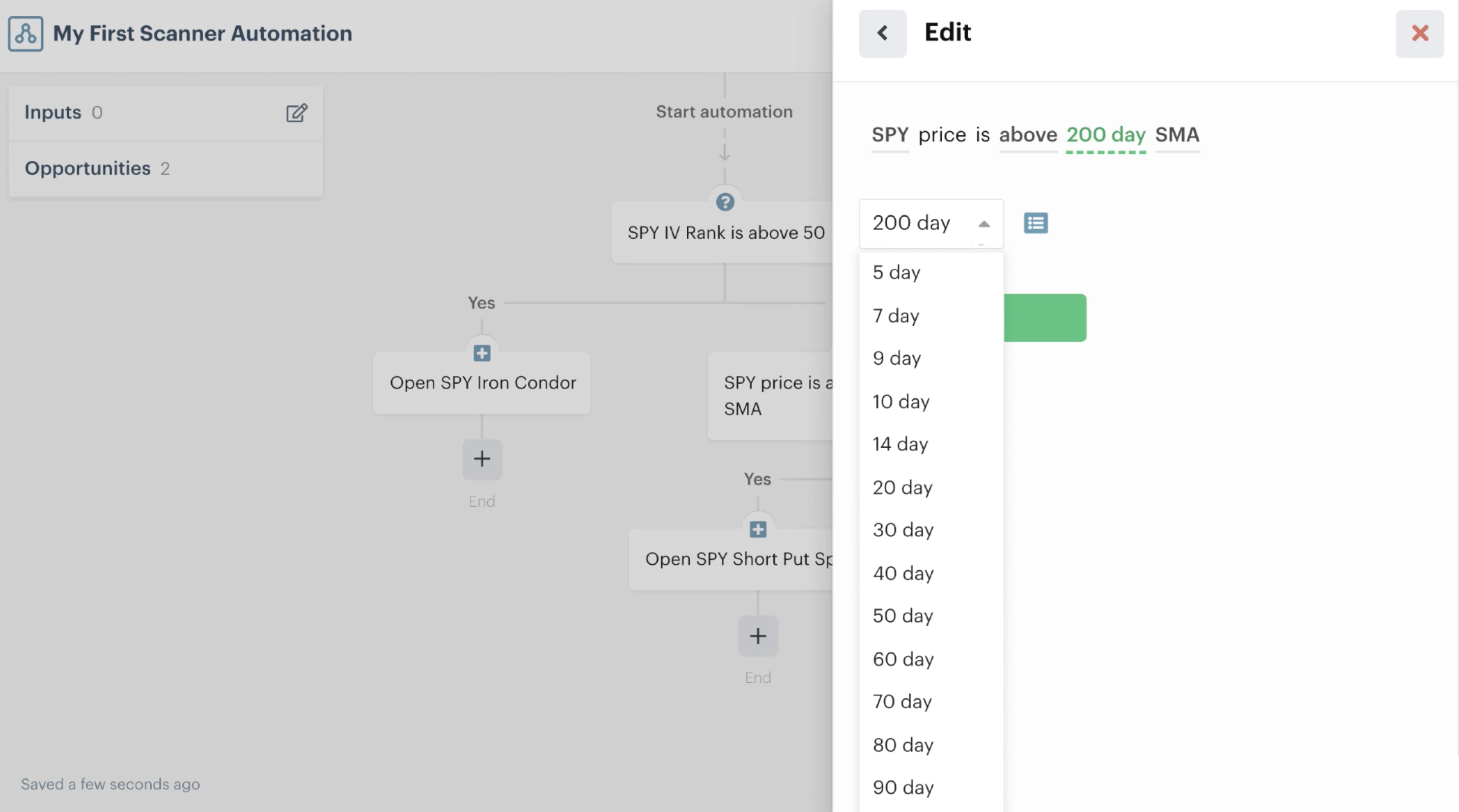 Editing a recipe's variable fields