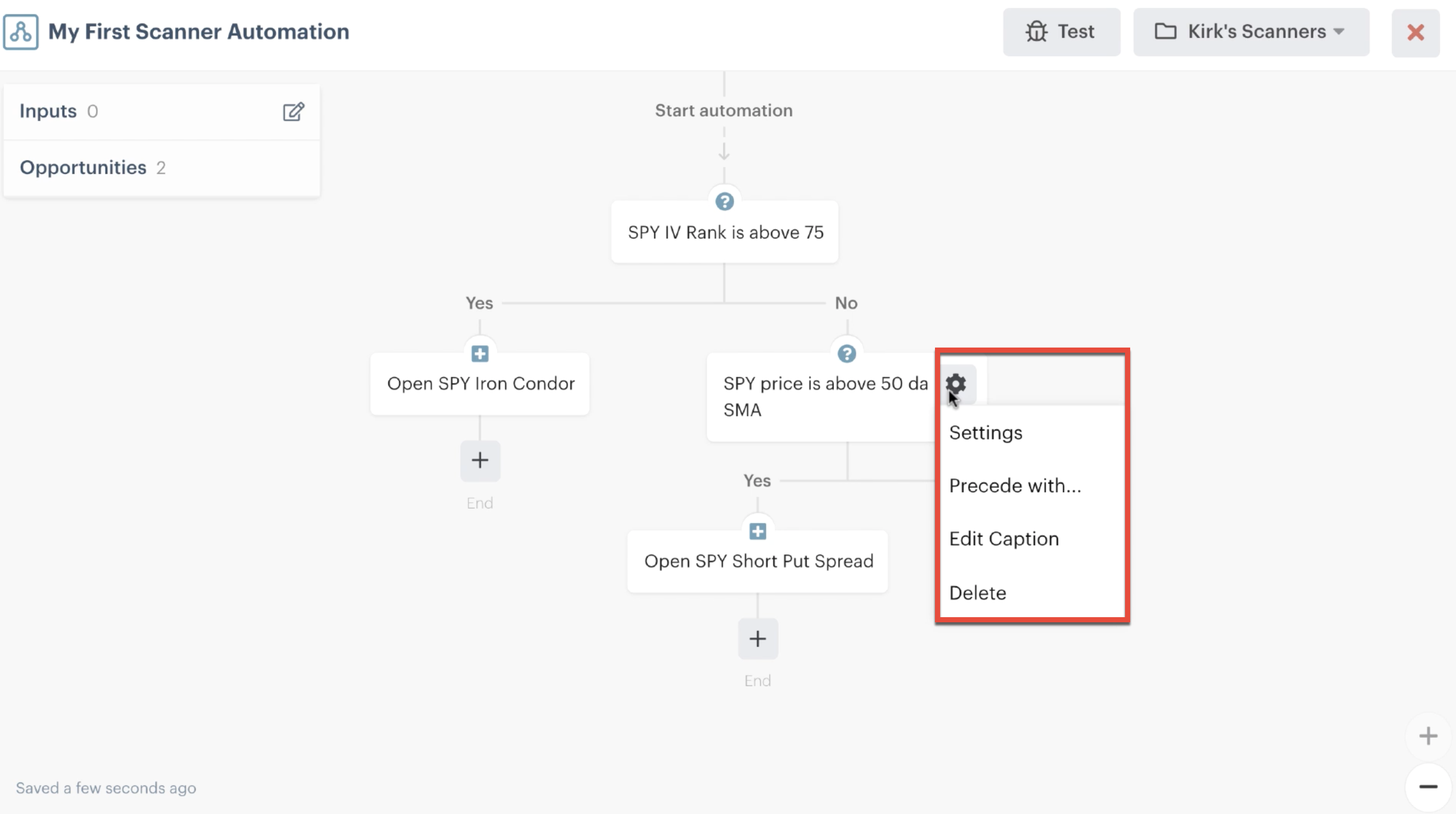 Customize an action