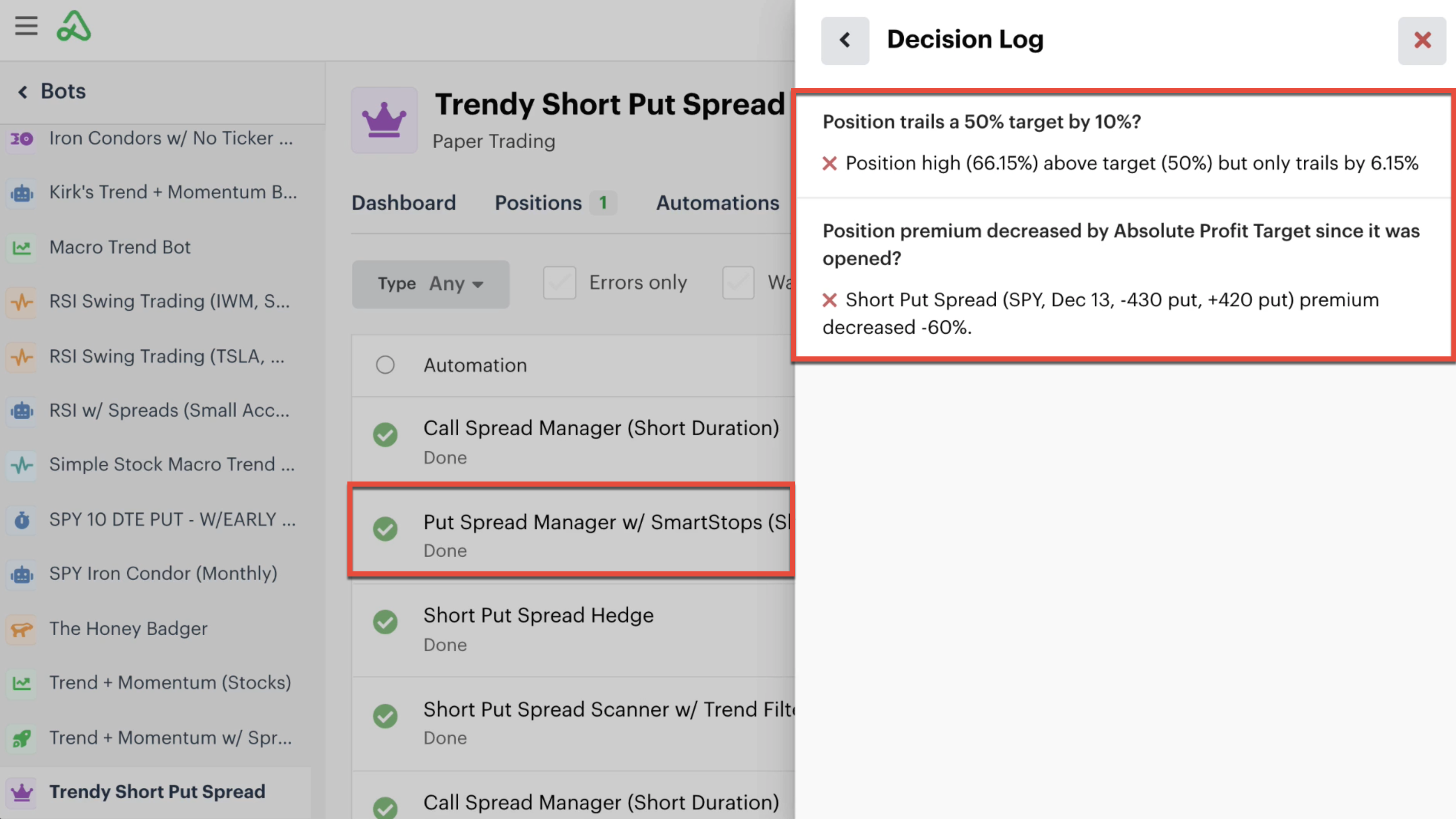 Decision log details