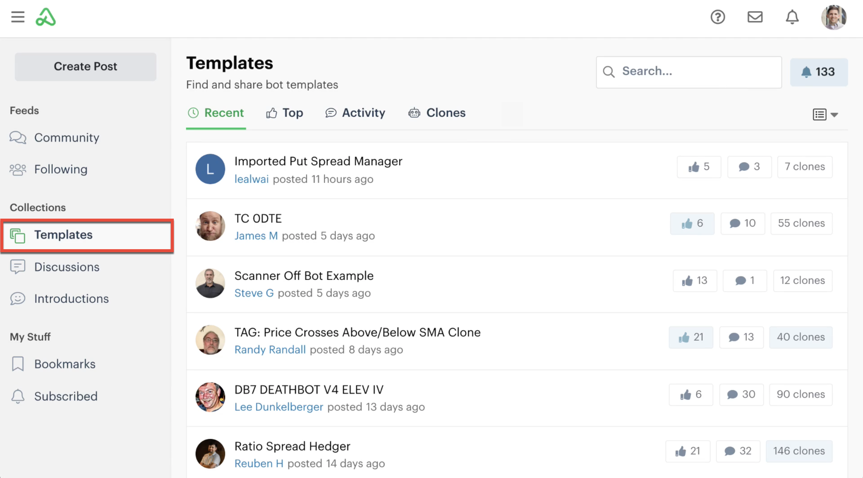 Community templates