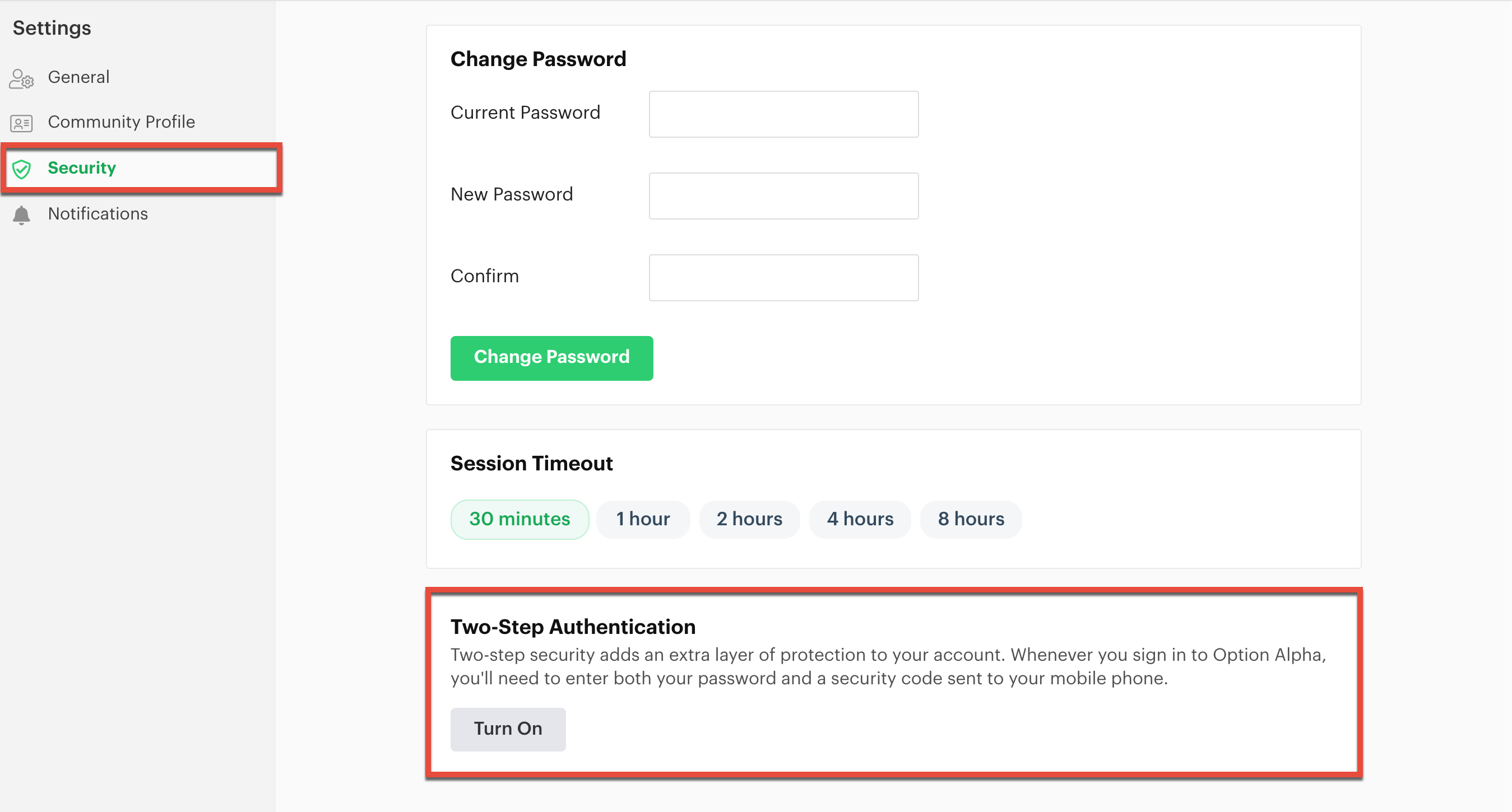 Enable two-step authentication