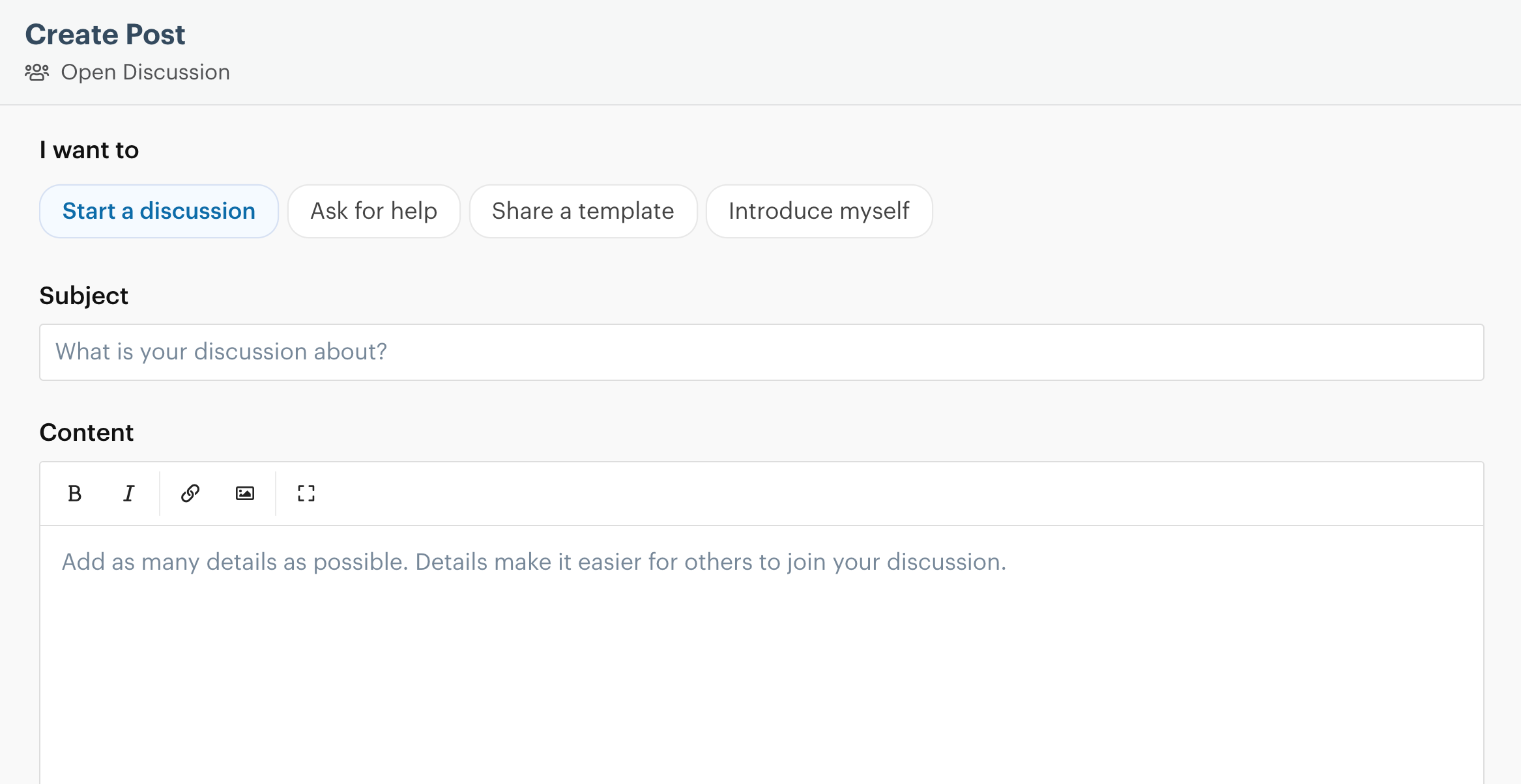 Targeted discussion topics