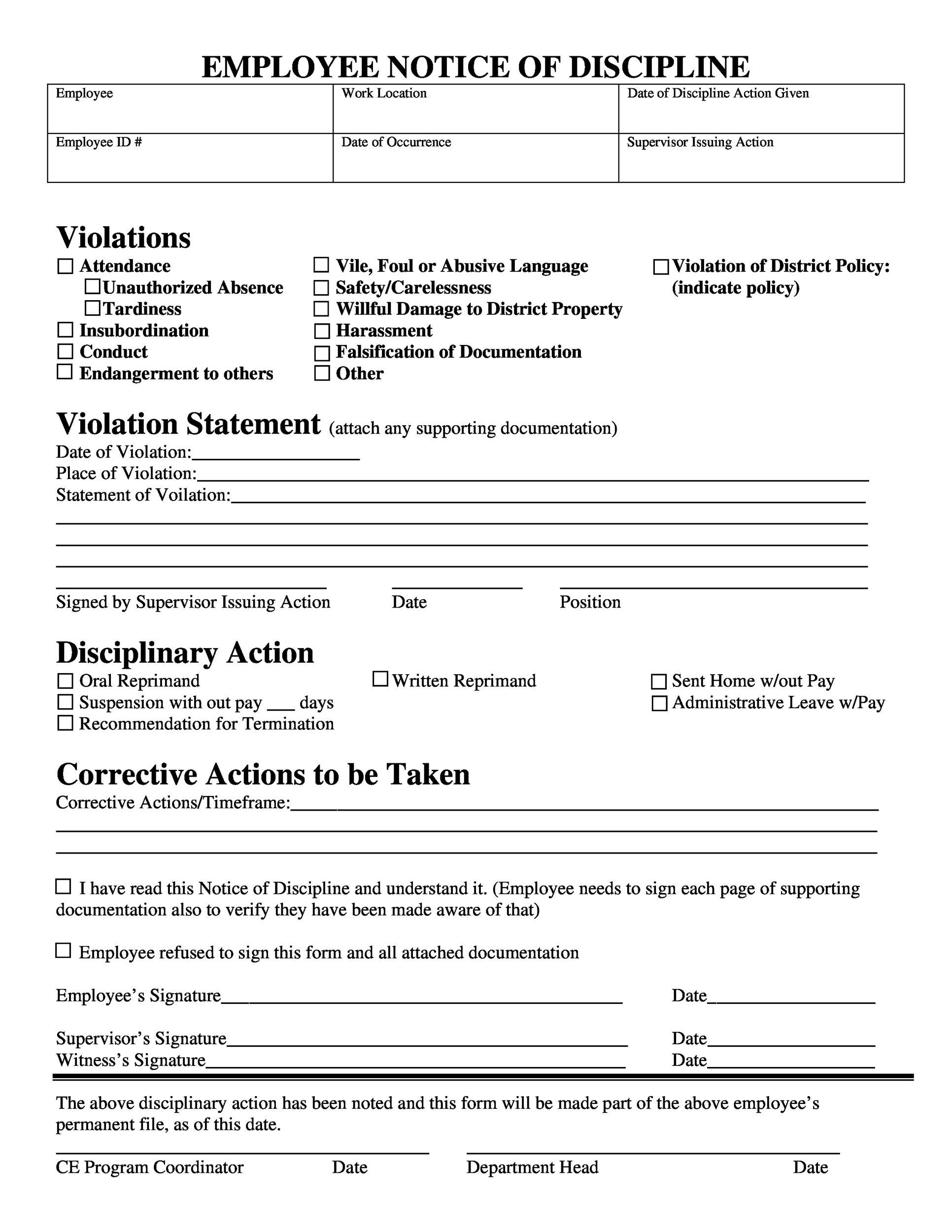 Employee Corrective Action