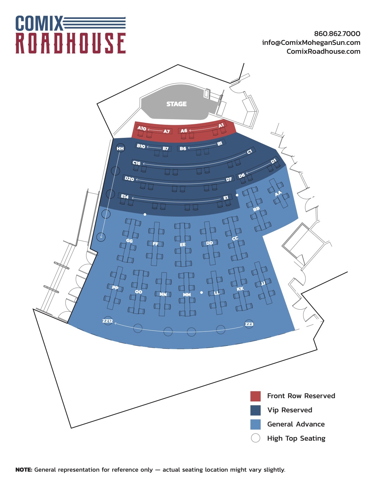 club seat map