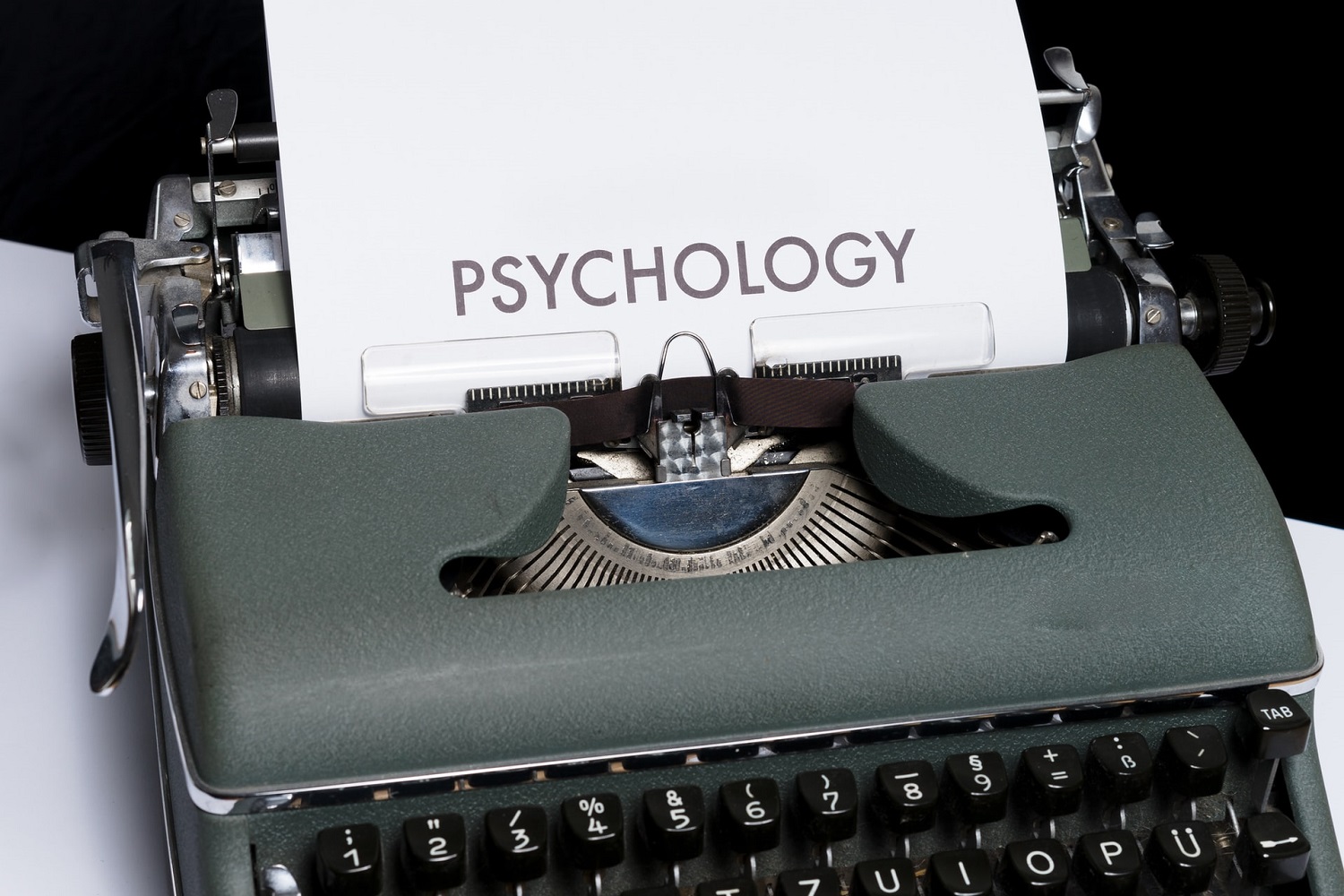 Psychology typed on typewriter