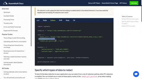 PII Redaction for Speech-to-Text