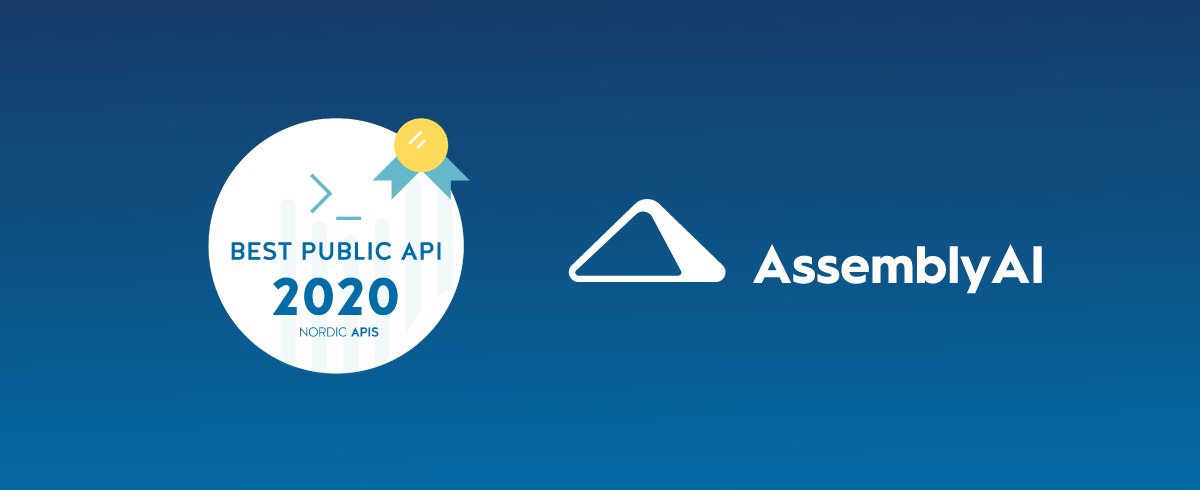 AssemblyAI Awarded Best Speech-to-Text API API of 2020