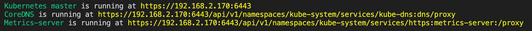 K8s cluster information