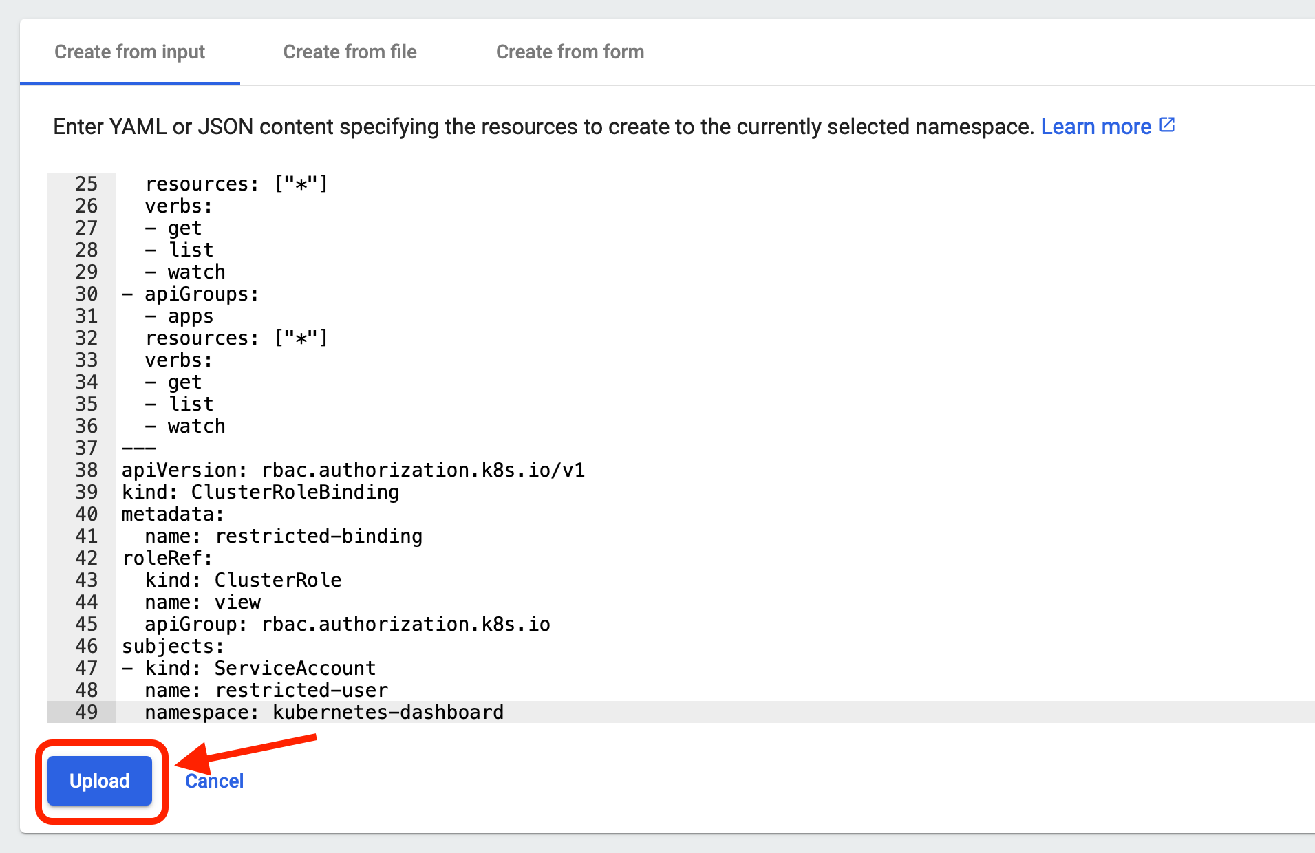 Restricted User creation