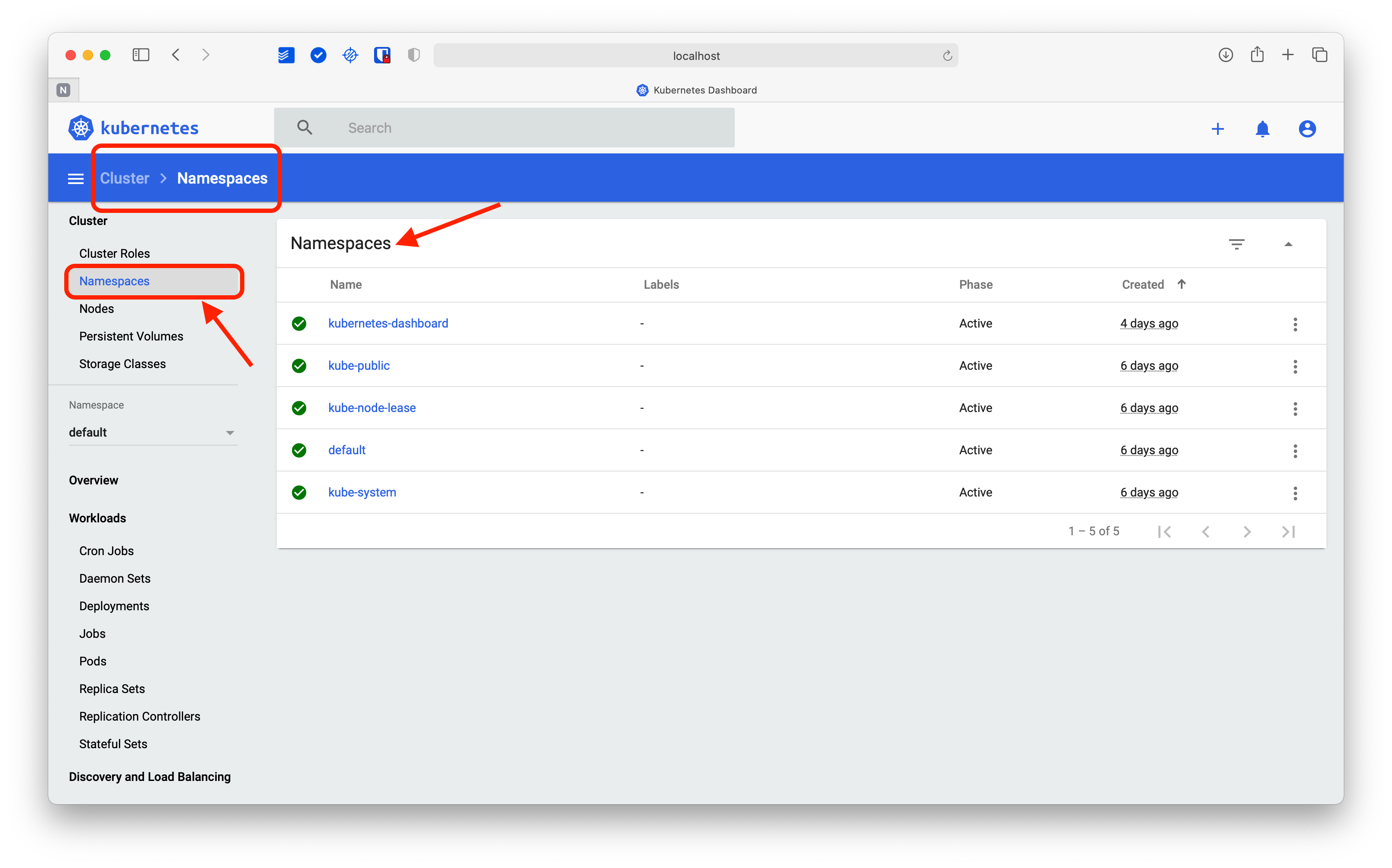Namespaces View