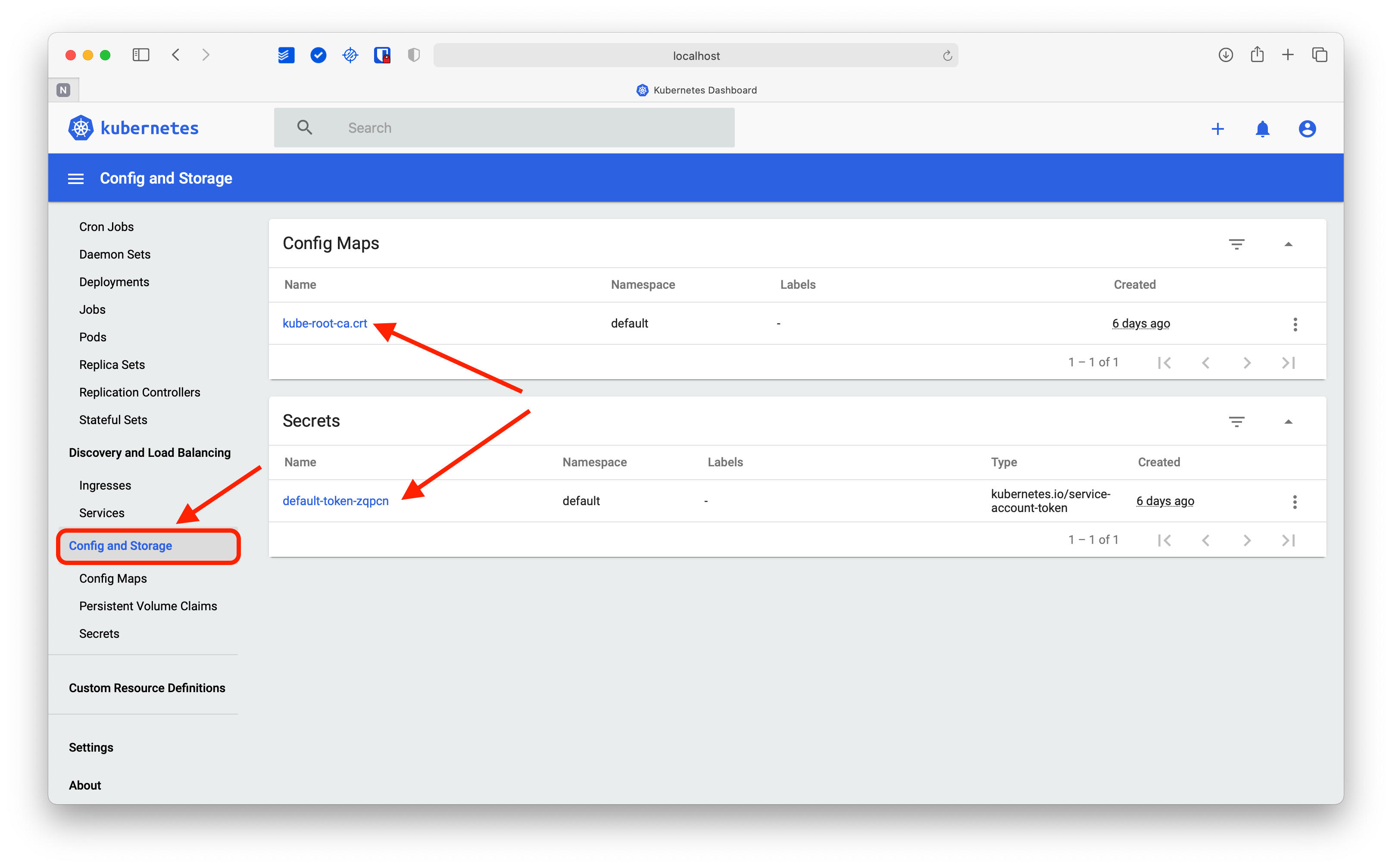 Config and Storage View