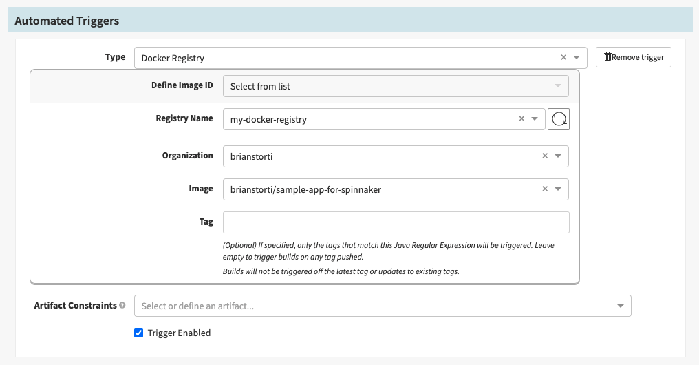 Spinnaker automated trigger