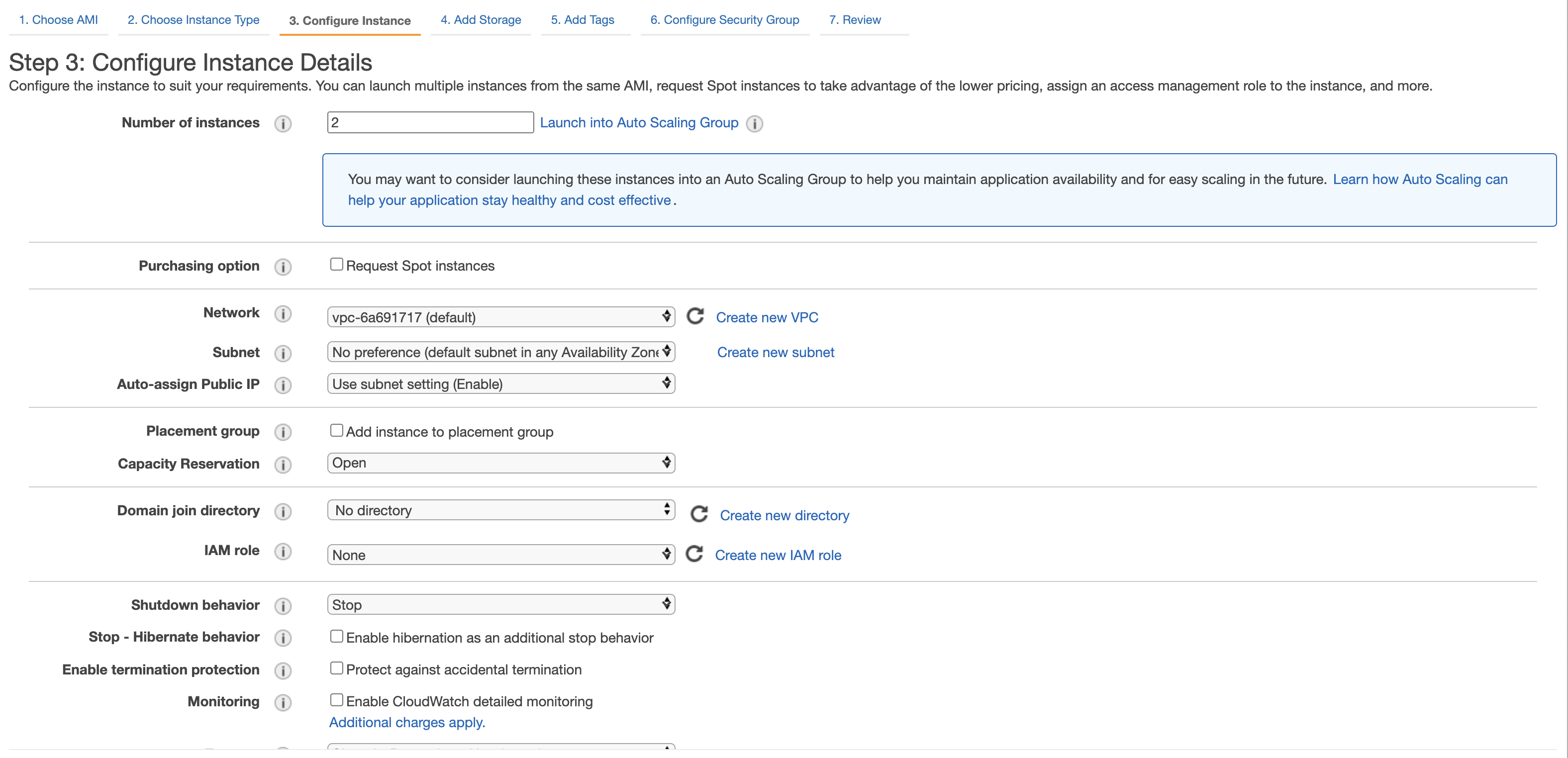 Specify EC2 instance details