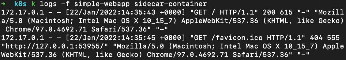 Side container processing logs