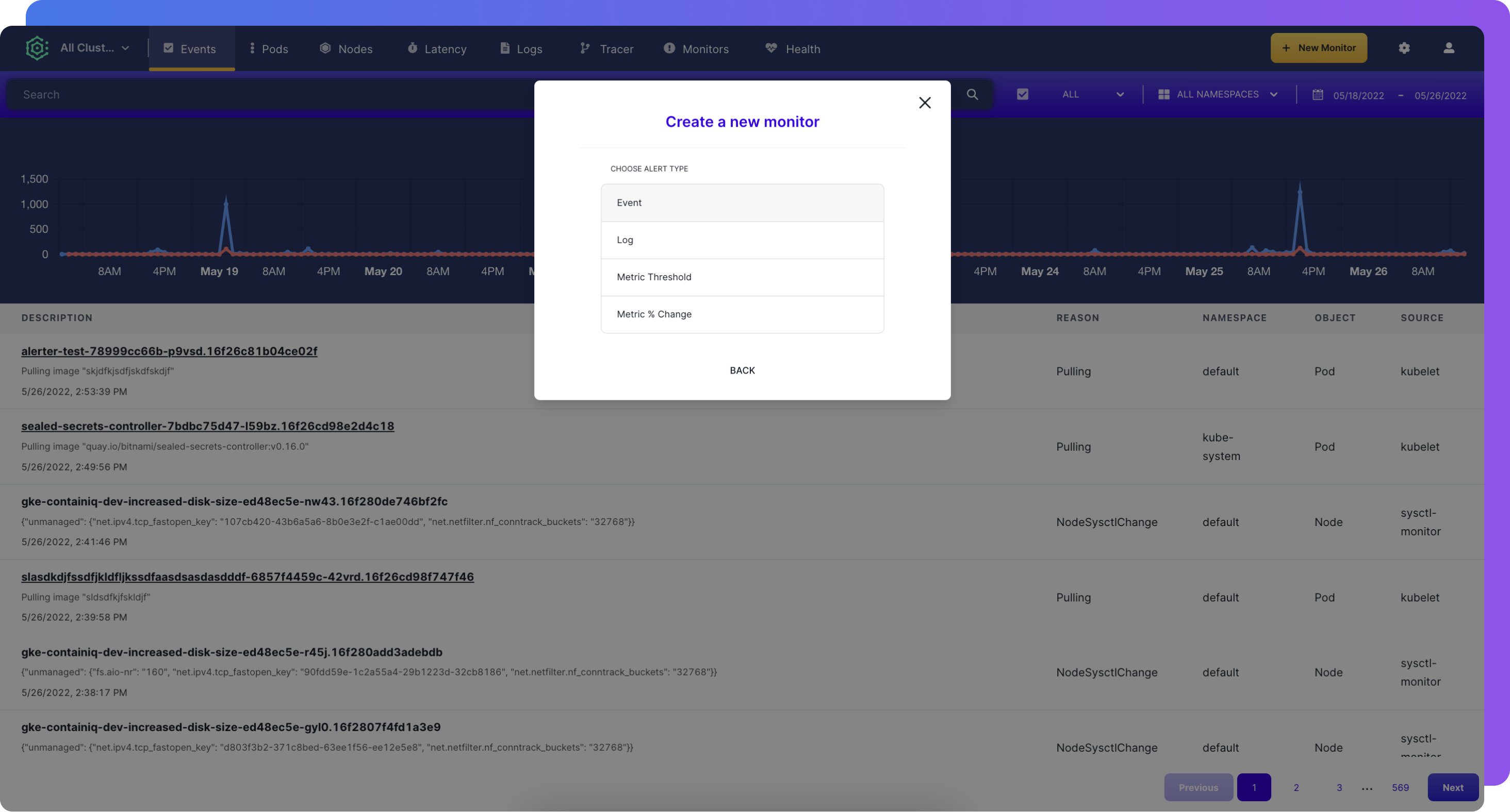Creating a Kubernetes event monitor