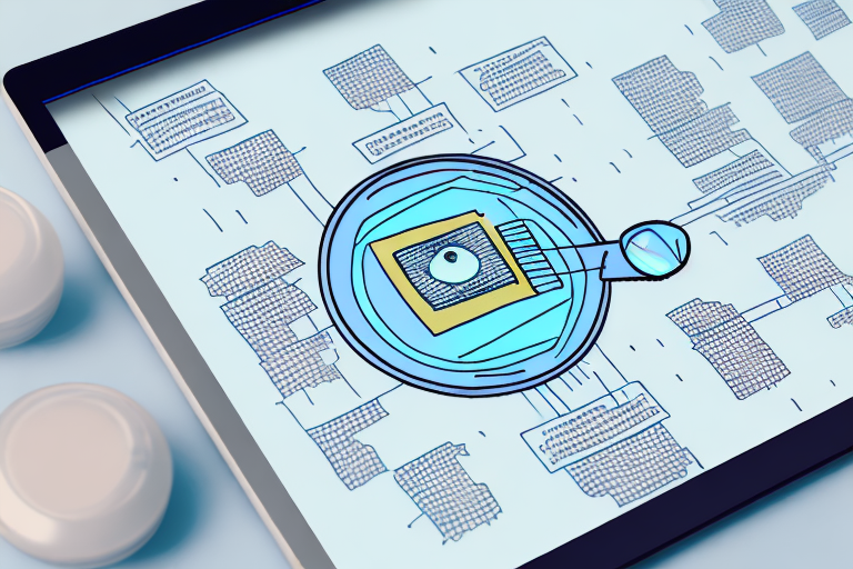 a computer screen with a magnifying glass hovering over it, highlighting the importance of using aria-label to improve accessibility, hand-drawn abstract illustration for a company blog, in style of corporate memphis, faded colors, white background, professional, minimalist, clean lines