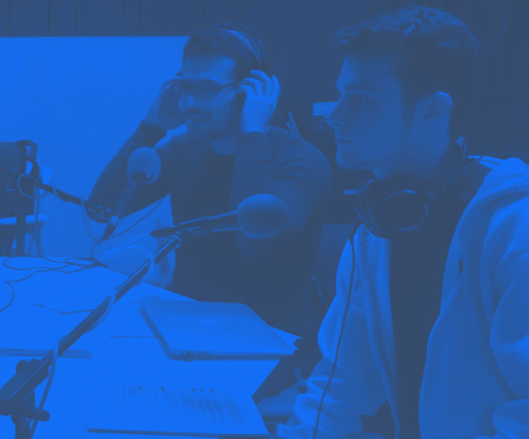 Matthew on a radio show