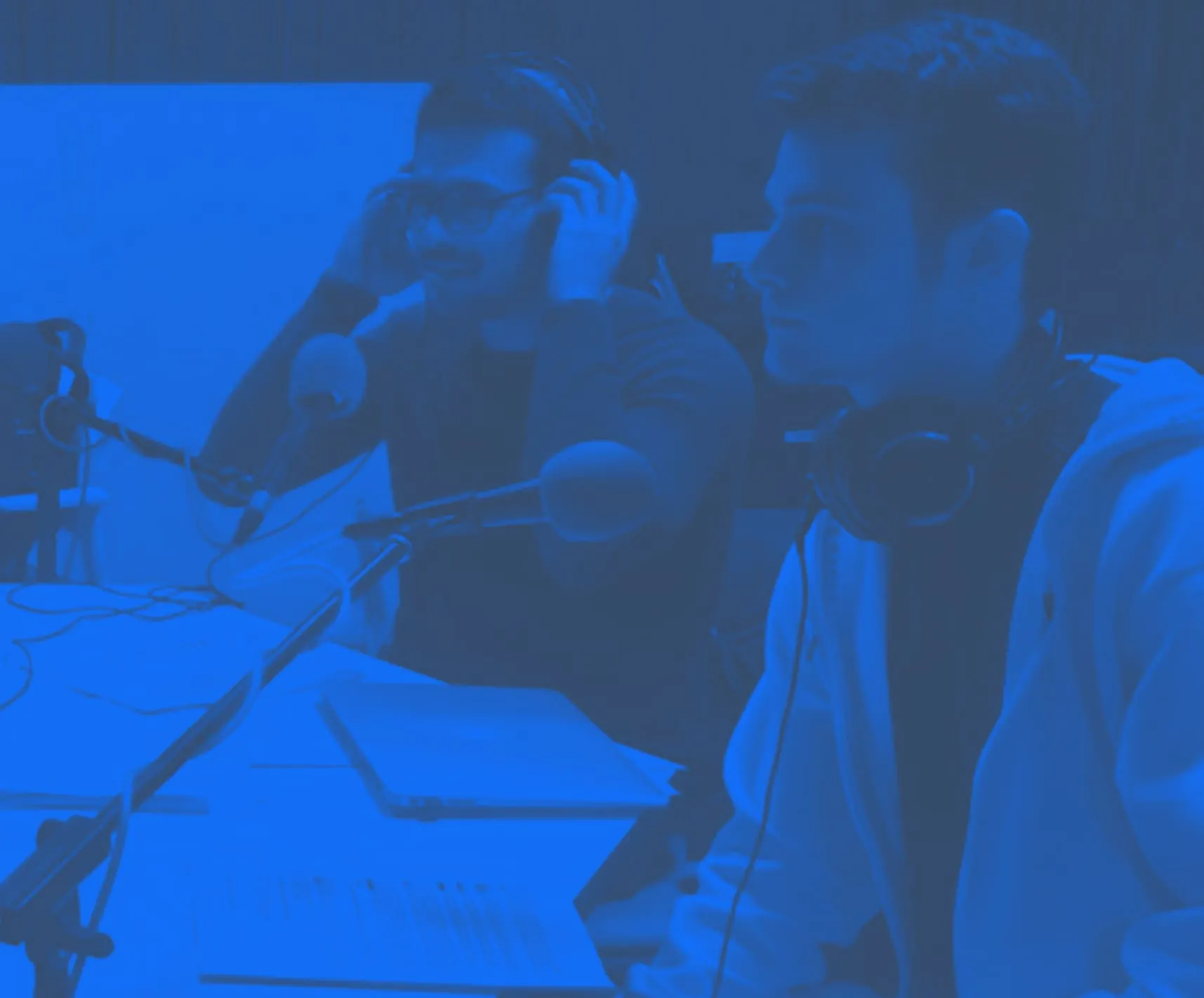 Matthew on a radio show