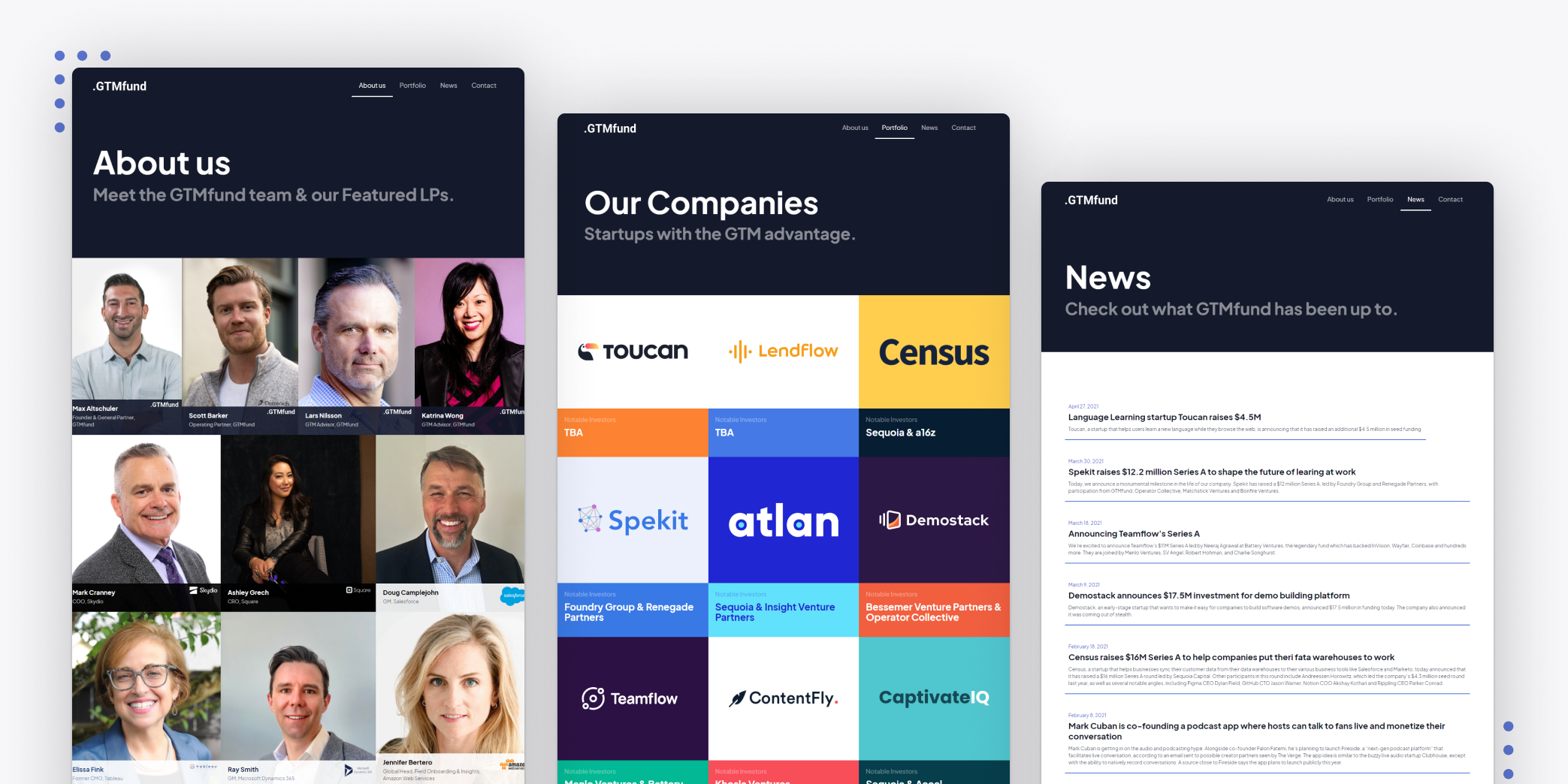 GTMfund new pages