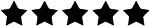 5 star rating in black with white outline
